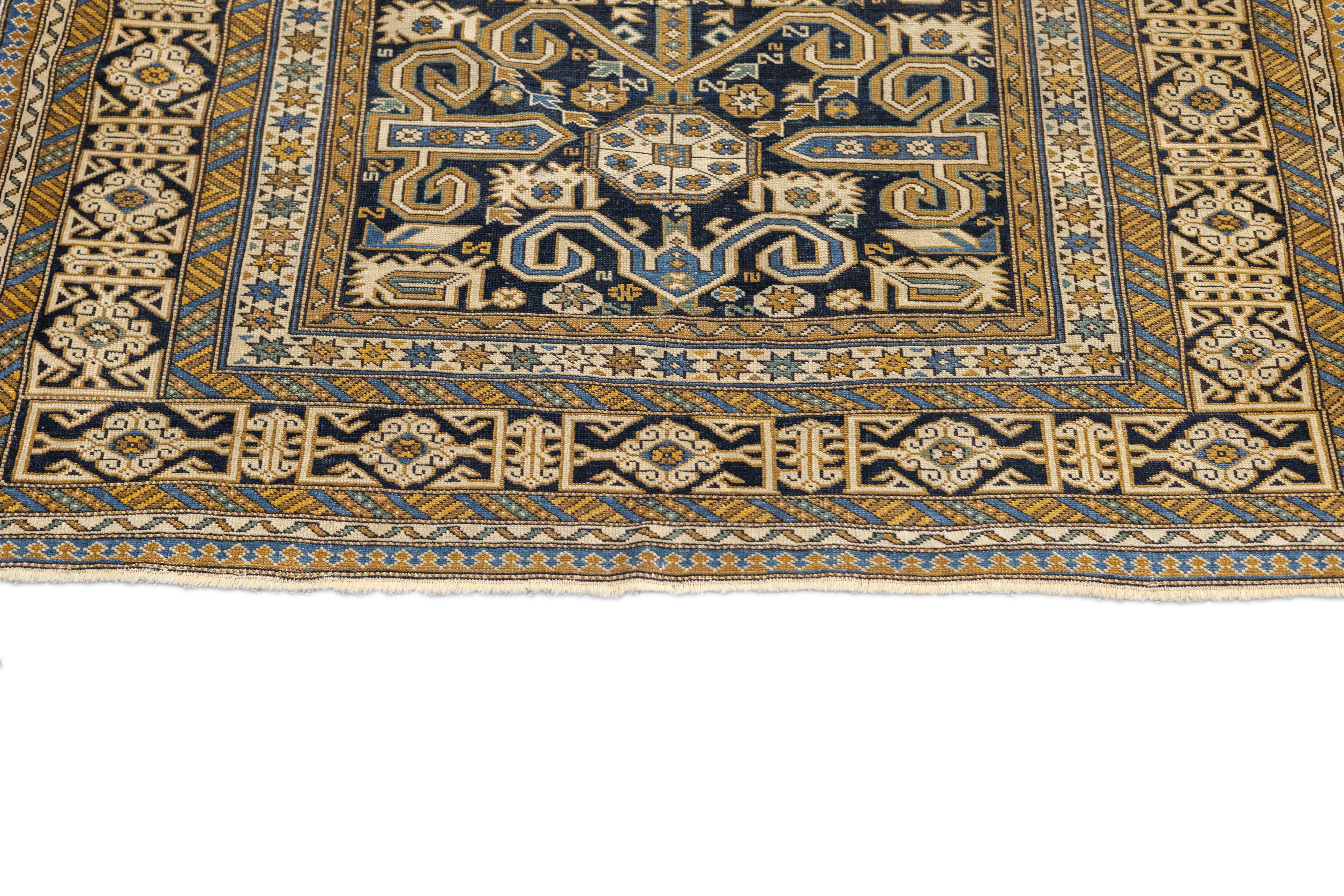Noué à la main Tapis Perpedil ancien 3'6'' x 4'6'' en vente
