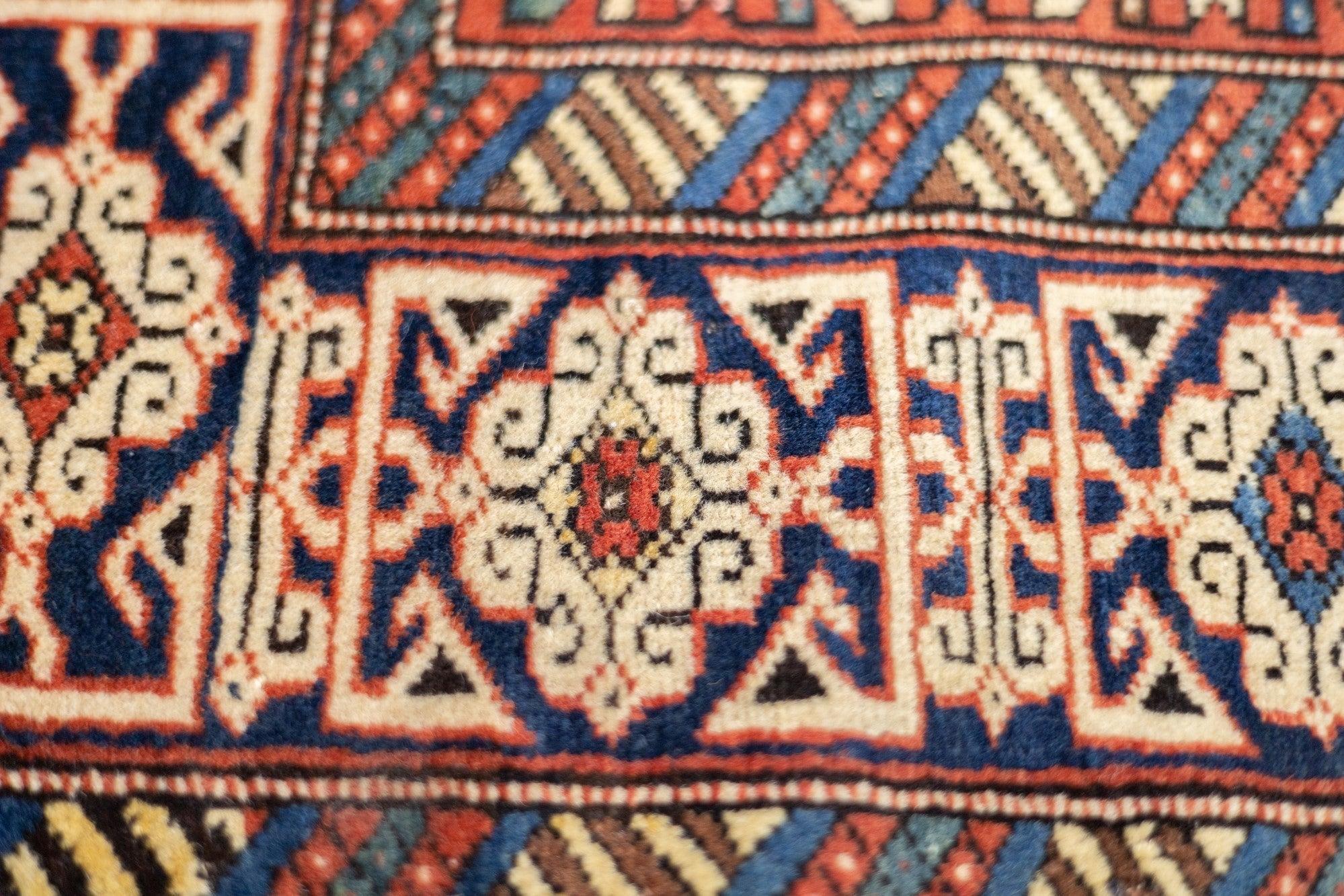 Wool Antique Perpedil Rug 3'7'' x 4'10'' For Sale