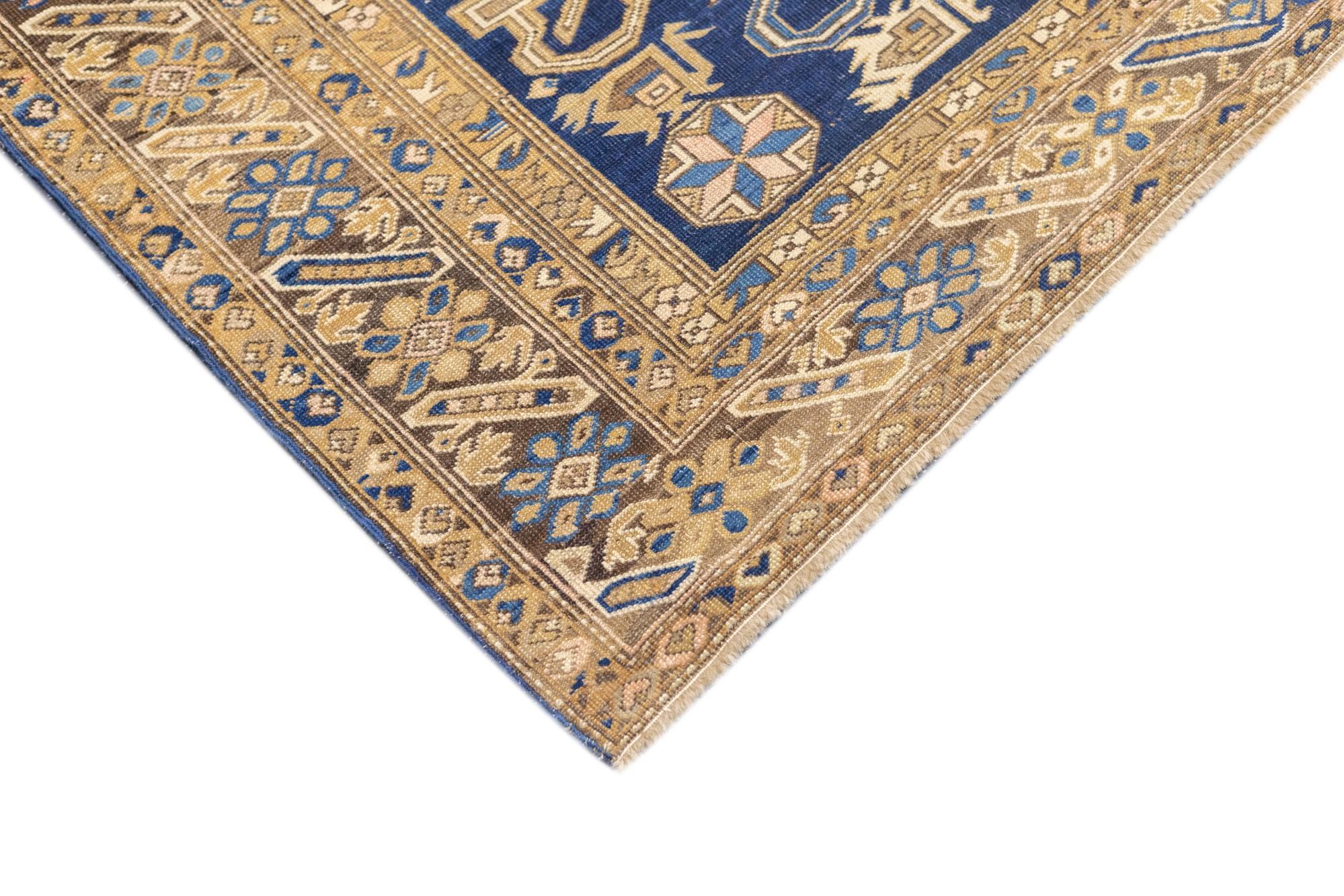 Caucasian Antique Perpedil Rug 4'8'' x 6'6'' For Sale
