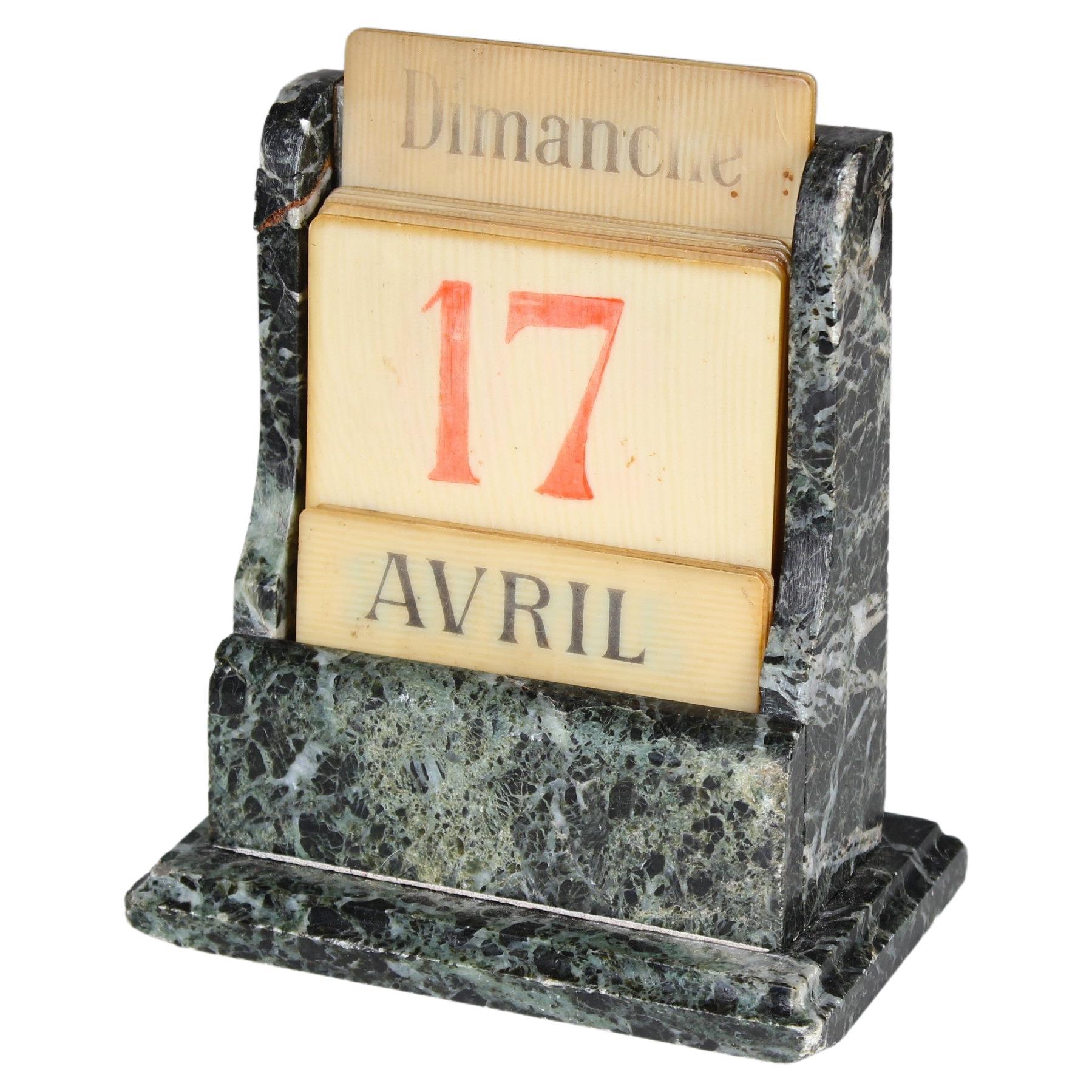 Antique Perpetual Calendar, French Table Calender, France, Early 20th Century For Sale