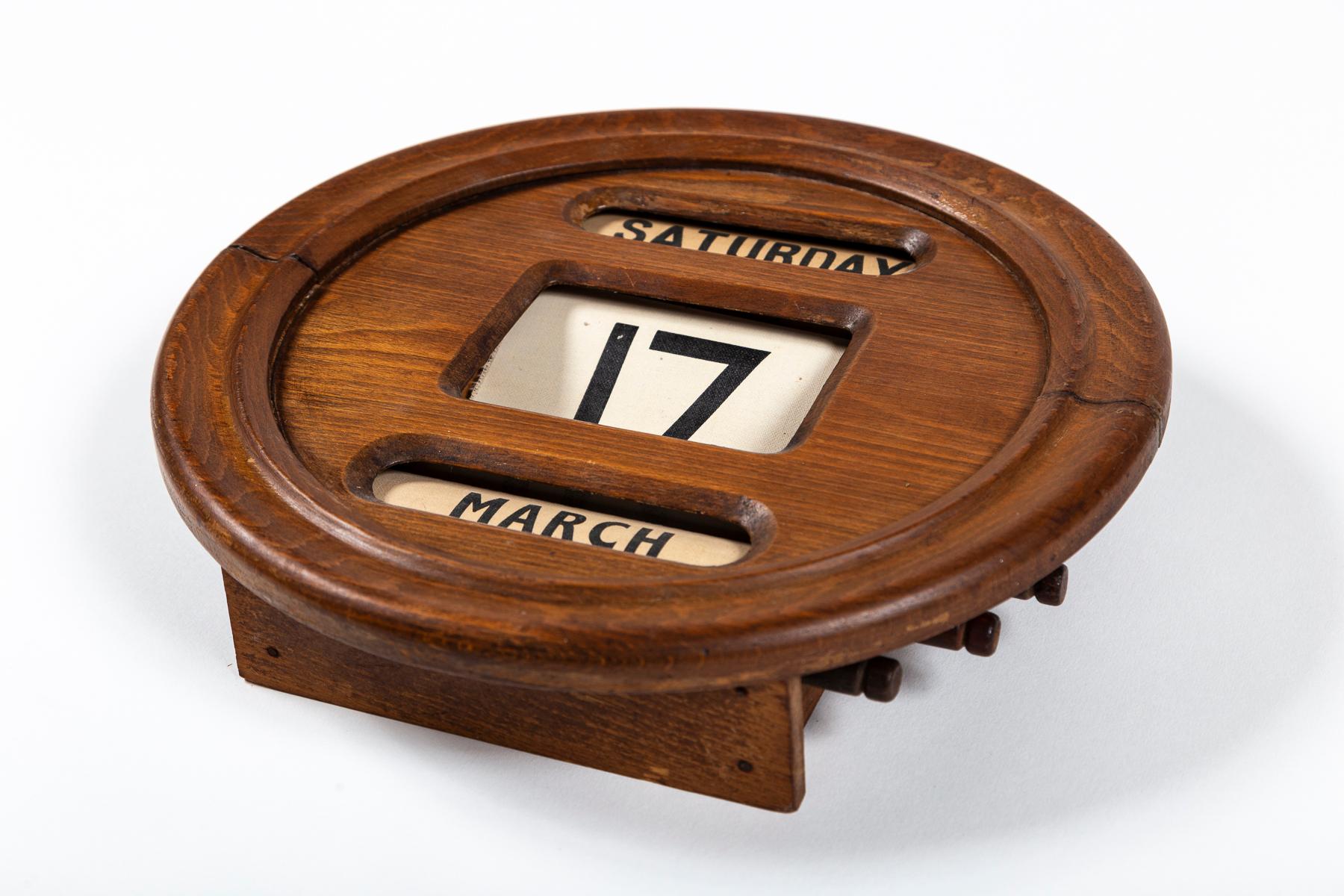 English Antique Perpetual Wall Calendar, England, circa 1910 For Sale