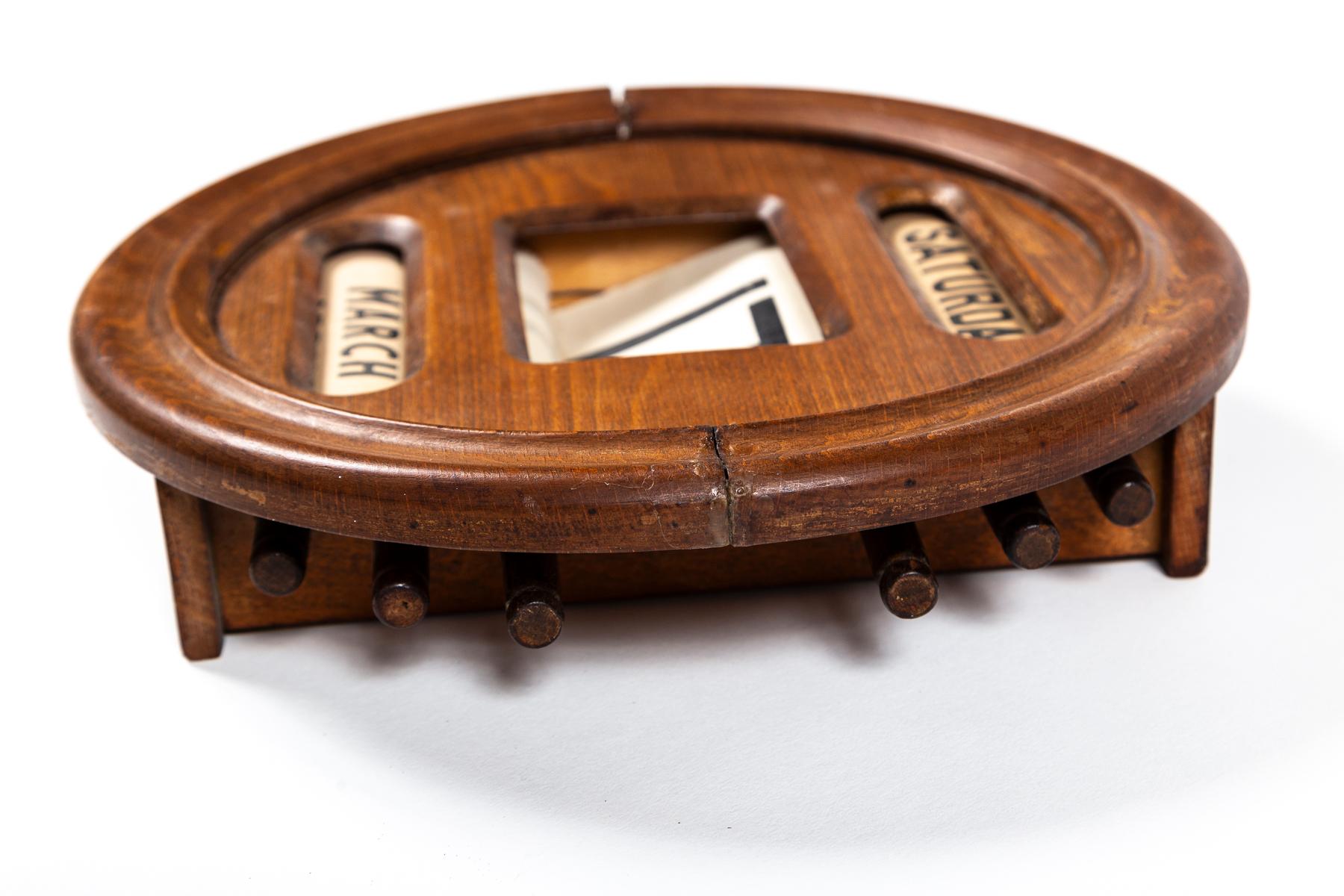 Linen Antique Perpetual Wall Calendar, England, circa 1910 For Sale