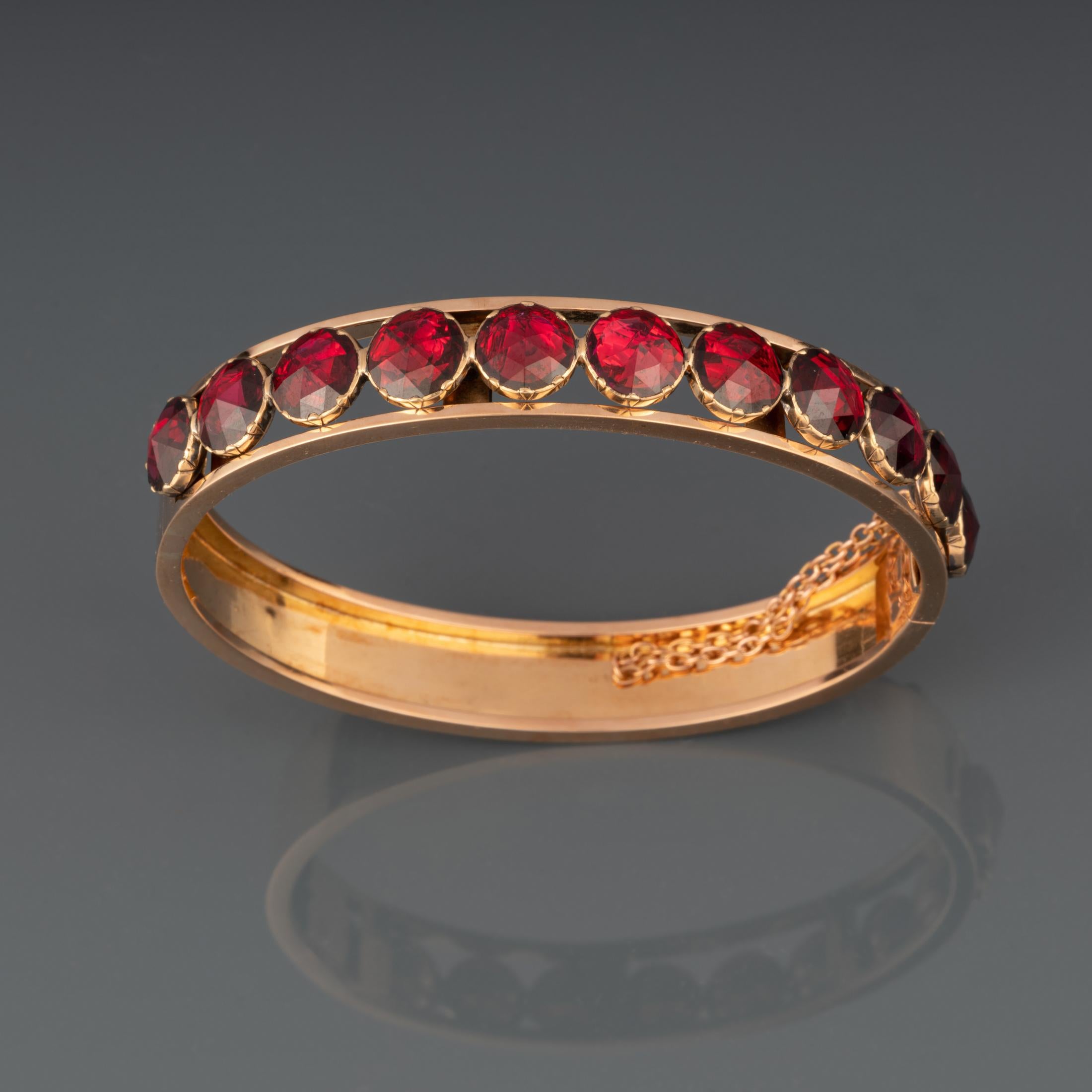 Antikes Perpignan-Armband aus Gold und Granaten im Angebot 5