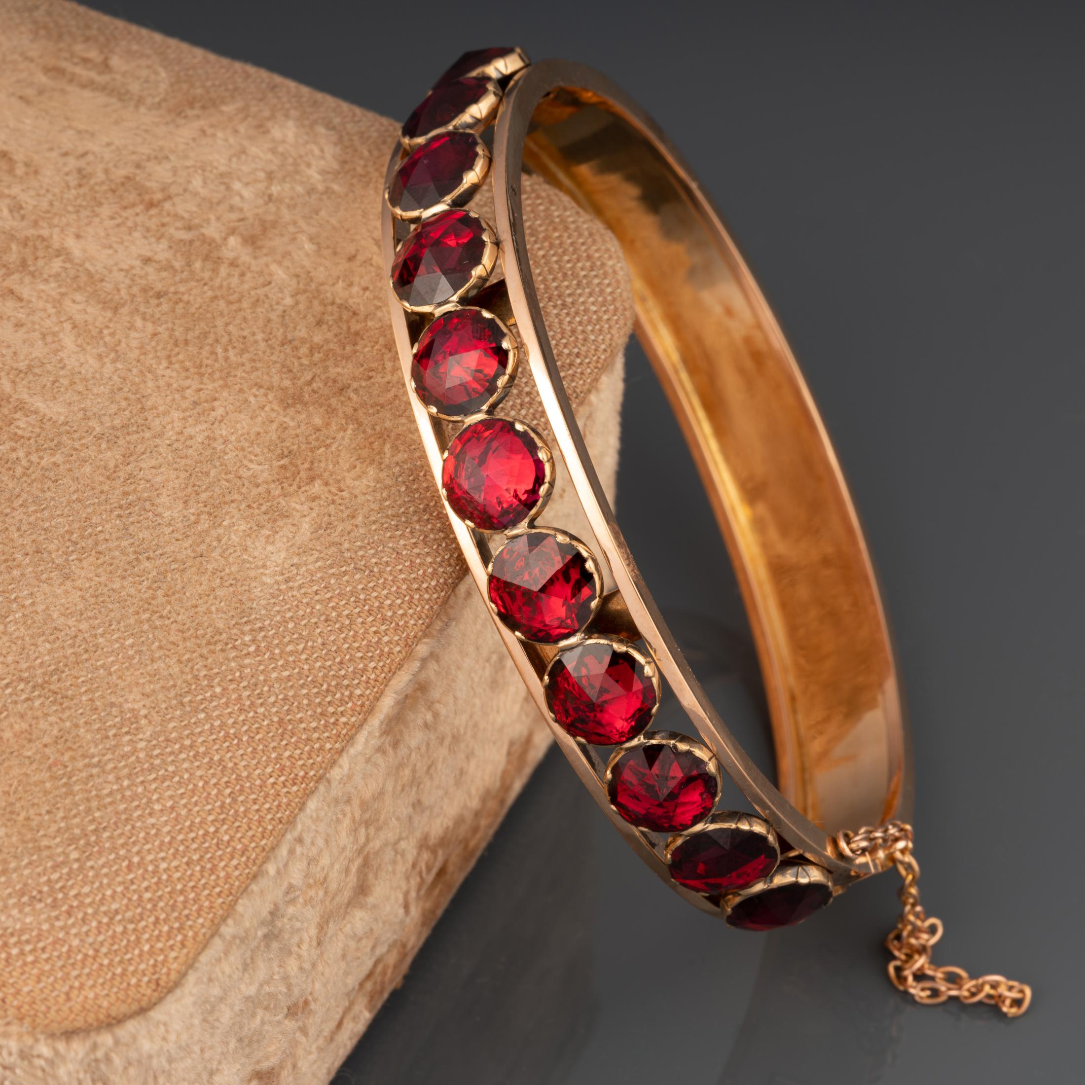 Antikes Perpignan-Armband aus Gold und Granaten im Angebot 1