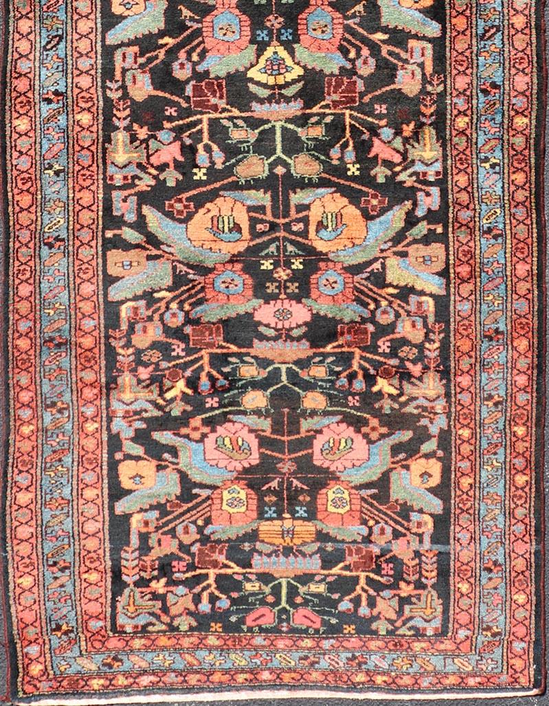 Antique Persain Nahavand Gallery Runner with All-Over Sub-Geometric Design For Sale 2
