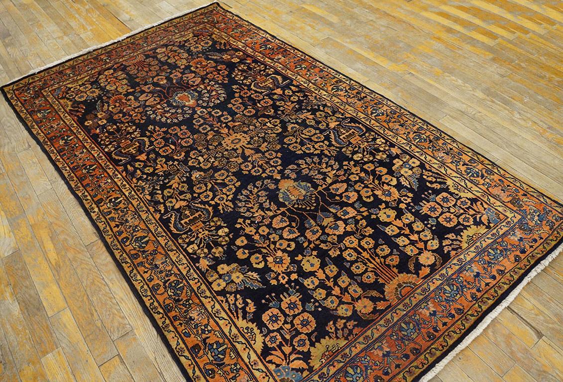 Hand-Knotted Early 20th Century Persian Sarouk Carpet ( 3'10