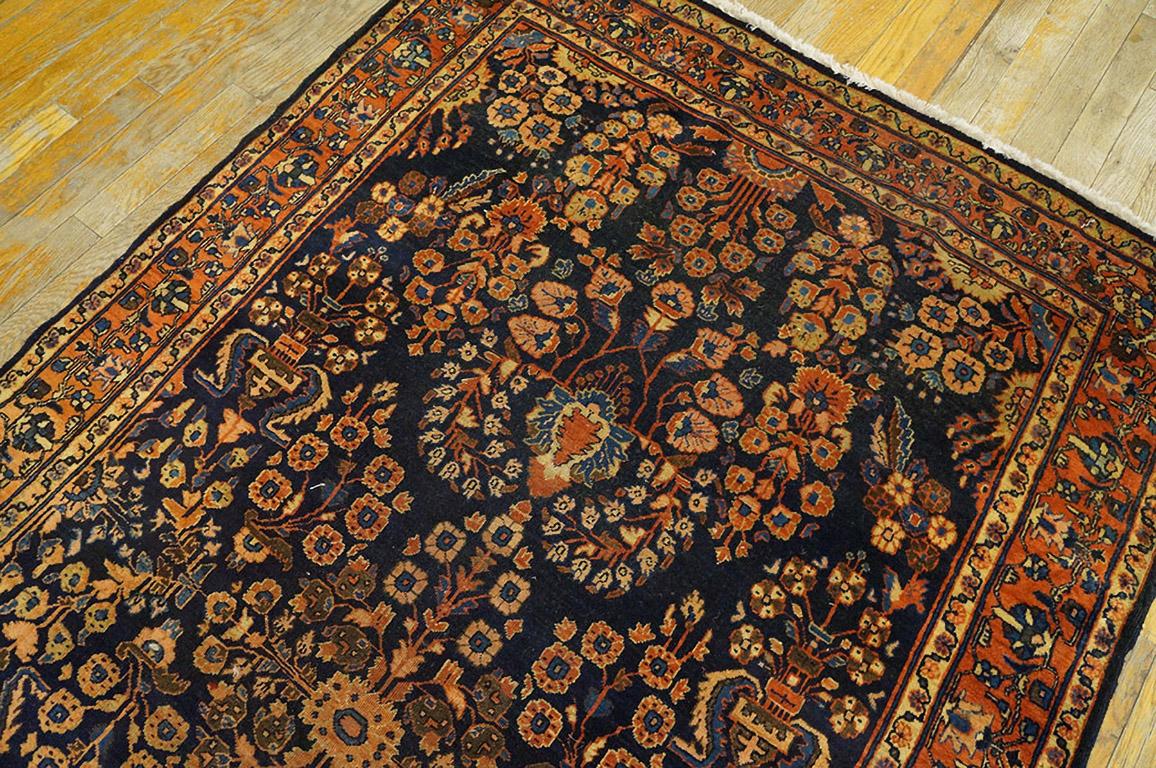 Wool Early 20th Century Persian Sarouk Carpet ( 3'10