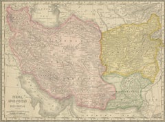 Antique Persia Map Wall Art – Iran Afghanistan Beluchistan, Rand McNally, c.1888
