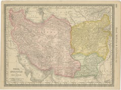 Antique Persia Map Wall Art – Iran Afghanistan Beluchistan, Rand McNally, c.1888