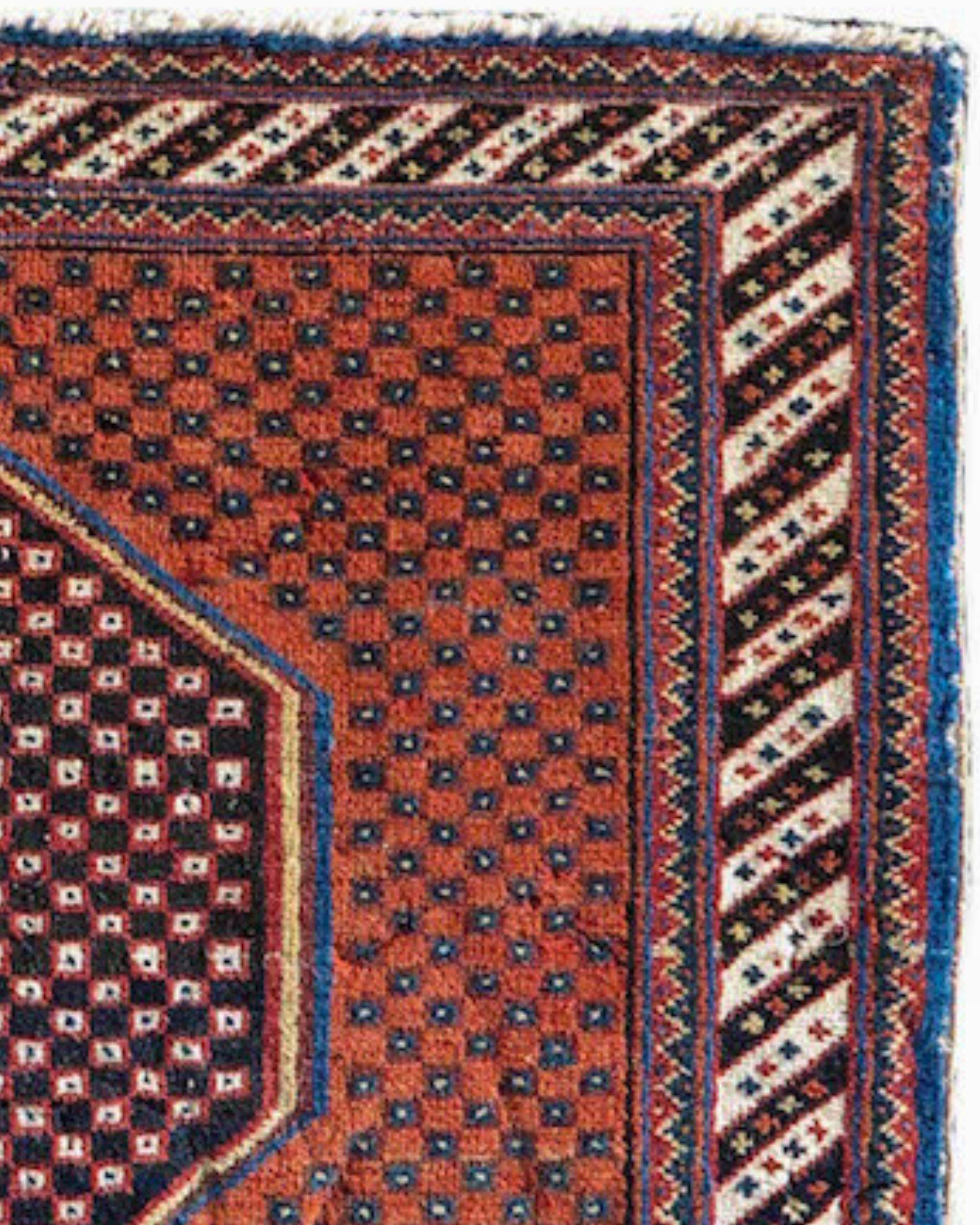 Hand-Knotted Antique Persian Afshar Bagface, c. 1900 For Sale