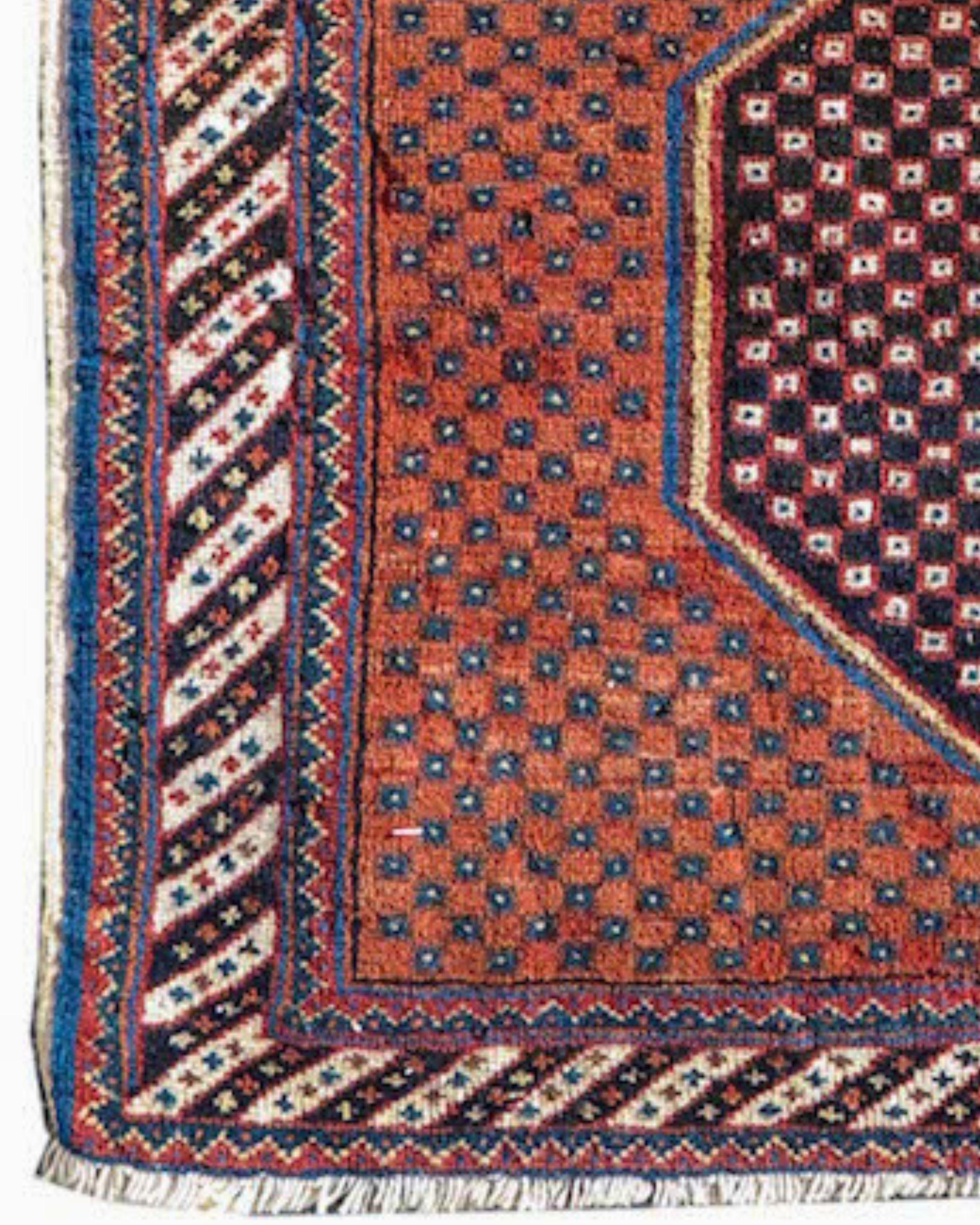19th Century Antique Persian Afshar Bagface, c. 1900 For Sale
