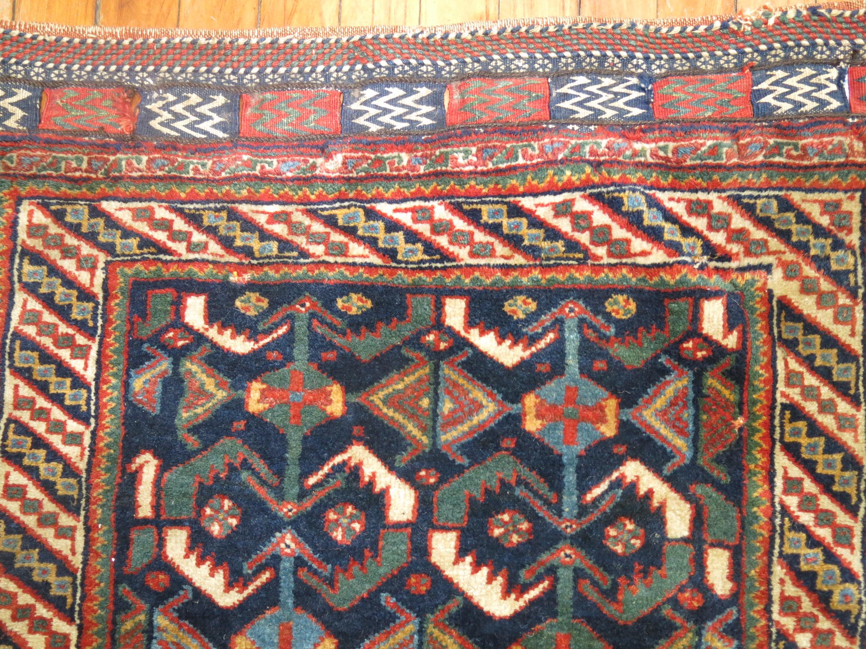 Hand-Woven Antique Persian Afshar Bagface Rug