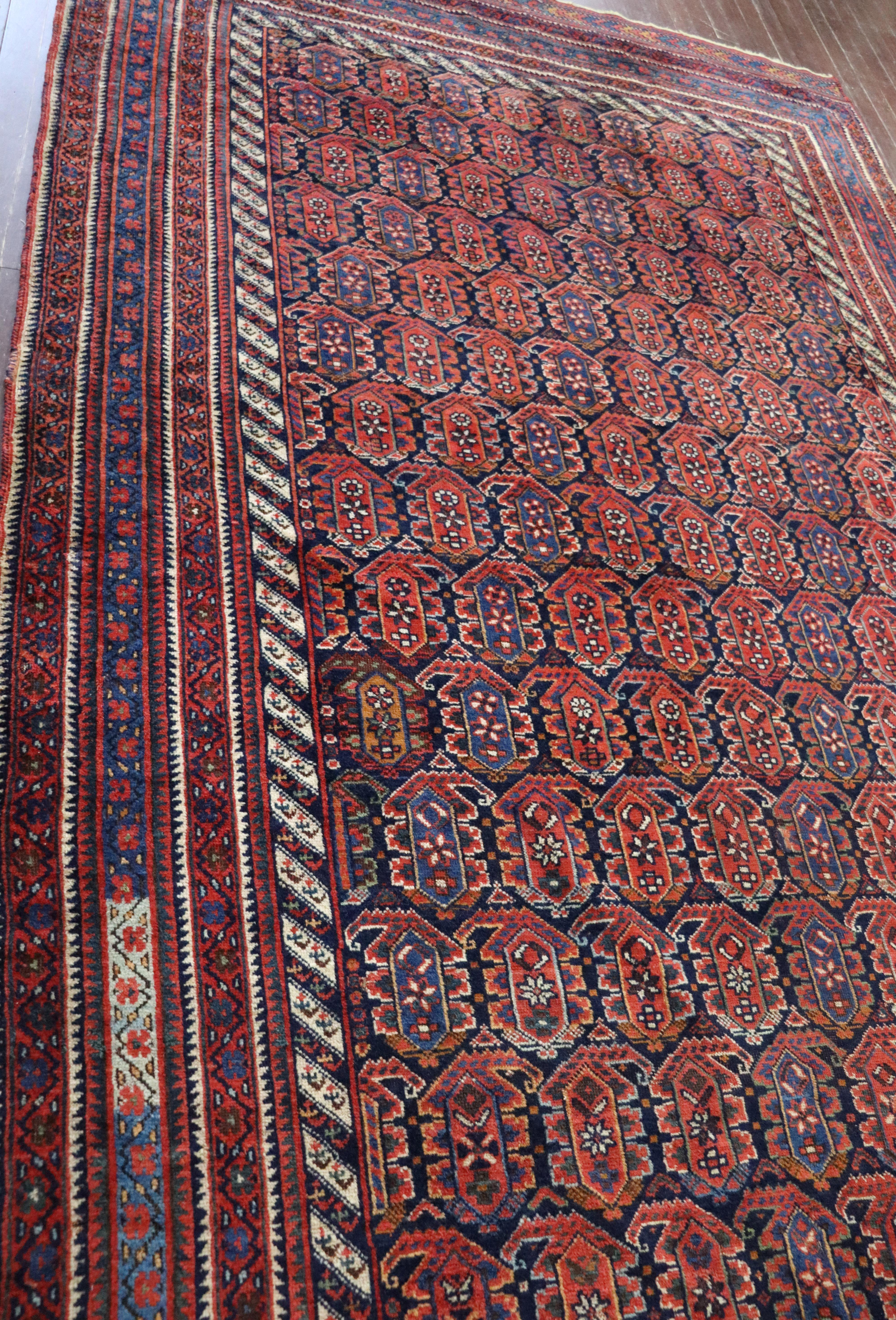 Hand-Knotted Antique Persian Afshar Carpet, Magnificent, Tribal, 5'8