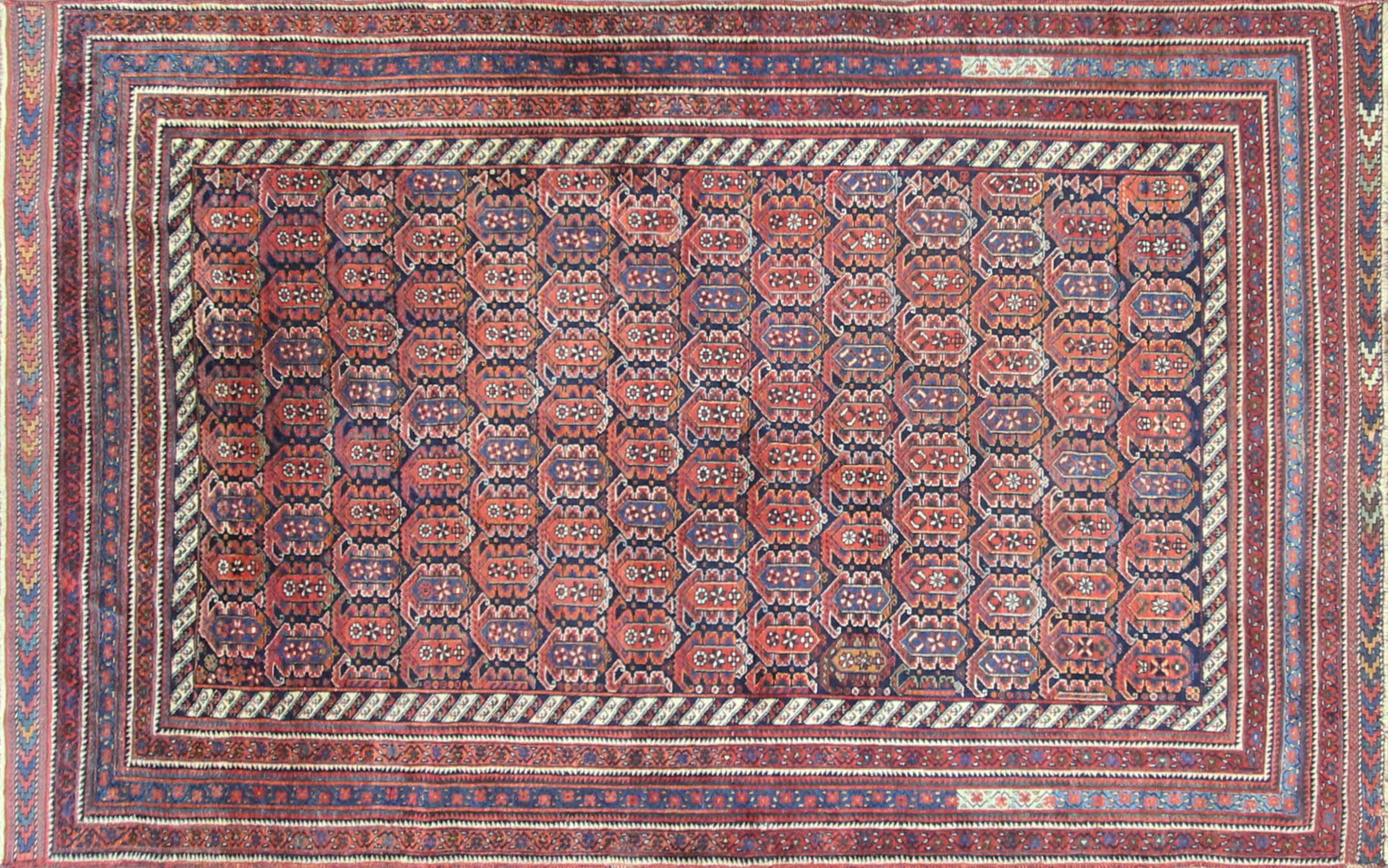 19th Century Antique Persian Afshar Carpet, Magnificent, Tribal, 5'8