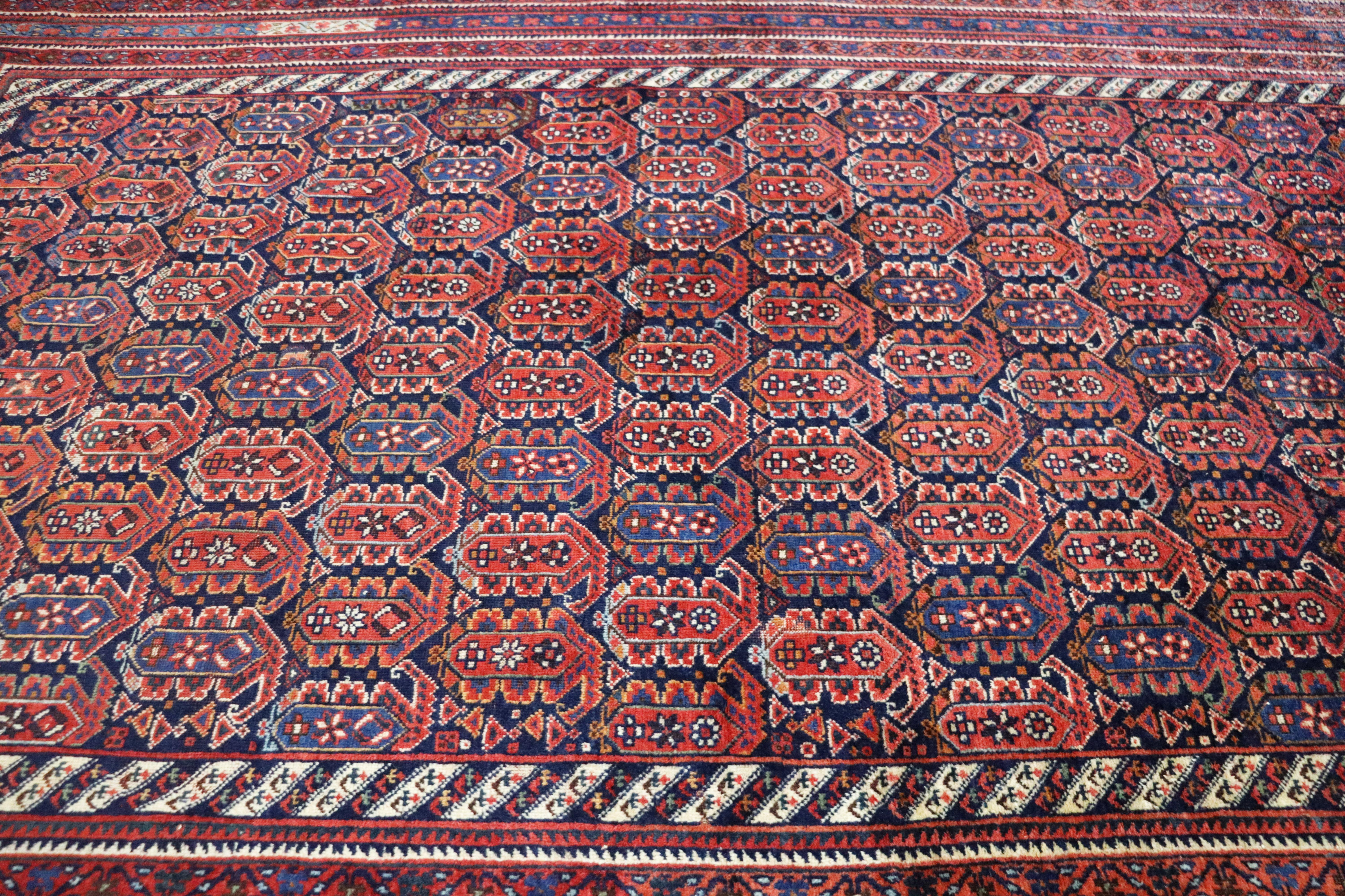 Wool Antique Persian Afshar Carpet, Magnificent, Tribal, 5'8