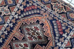 Antique Persian Afshar Rug – 1920s Hand‑Knotted Wool 3.8' x 4.6' - 1C1237