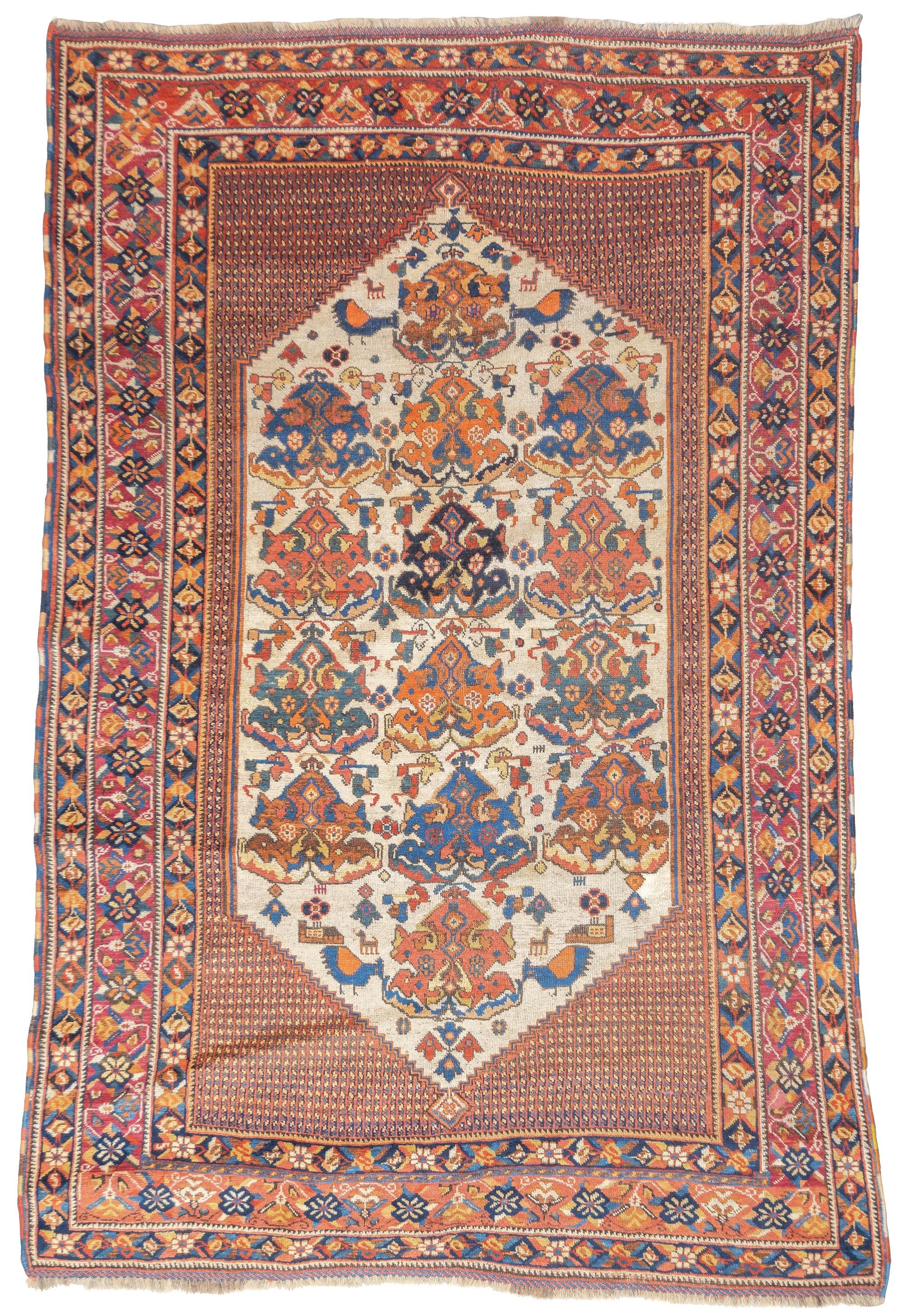 Antiker persischer Afshar-Teppich 4' x 5'10'' (Persisch) im Angebot