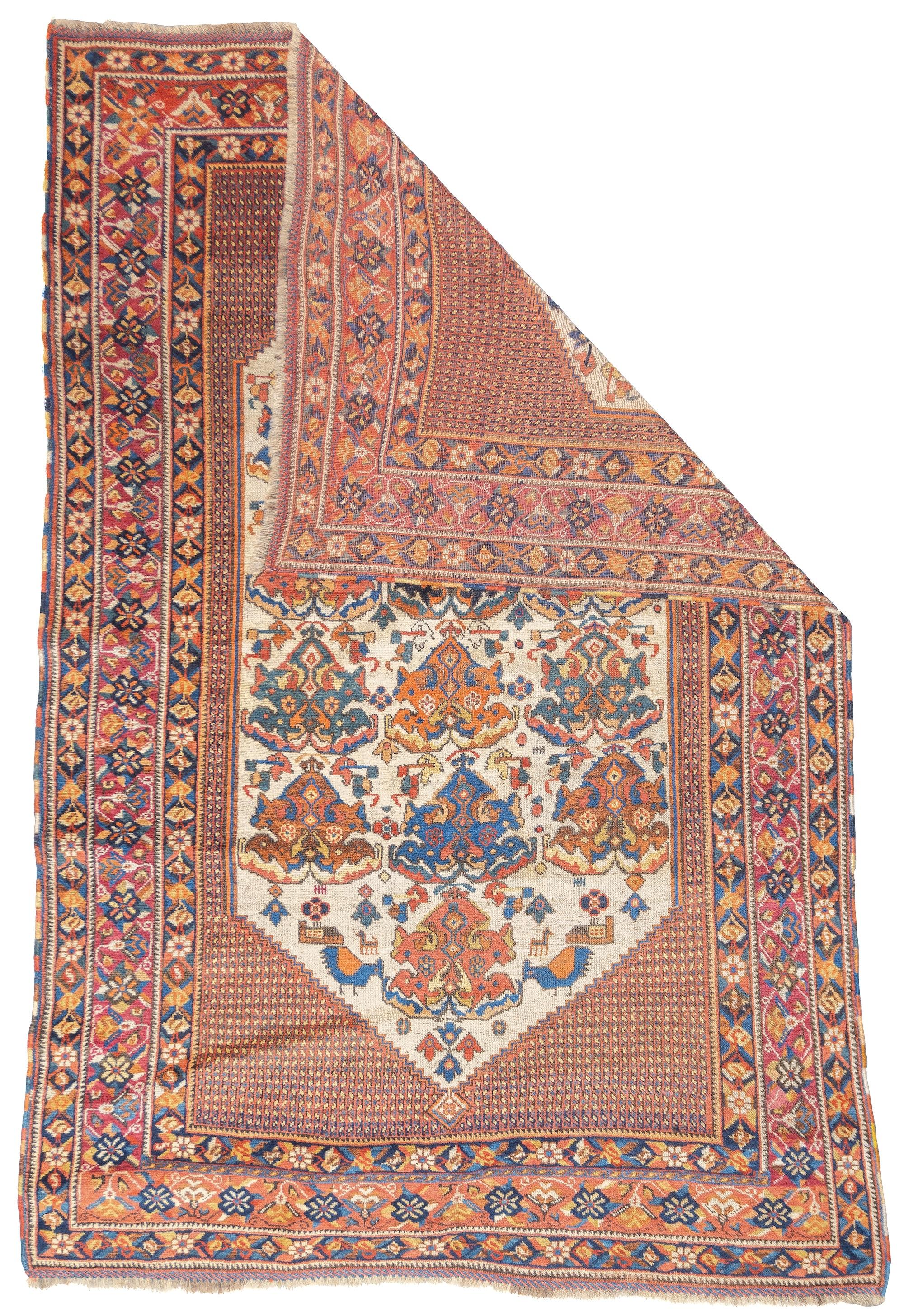 Antiker persischer Afshar-Teppich 4' x 5'10'' (Handgeknüpft) im Angebot