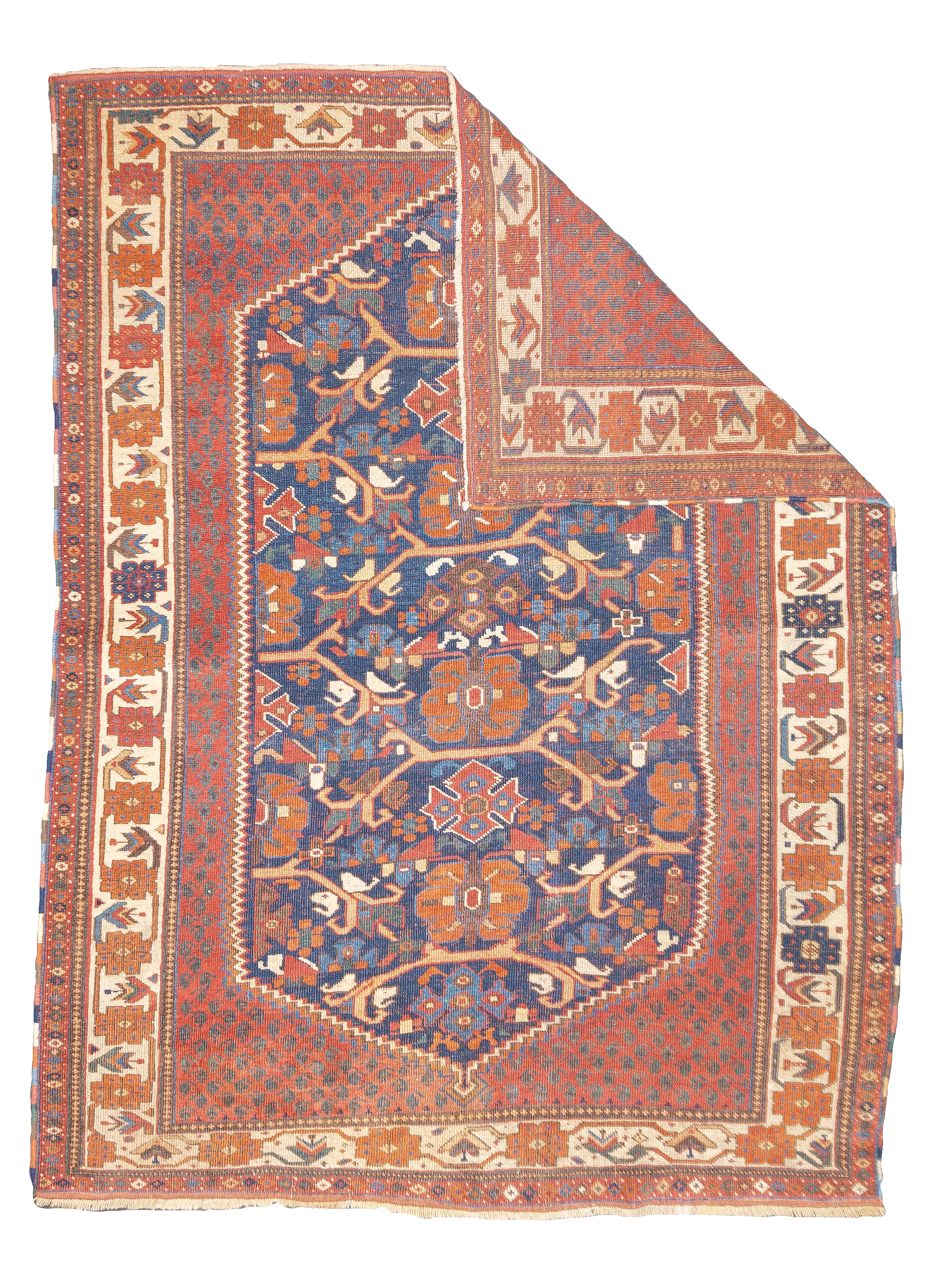 Antiker persischer Afshar-Teppich 4'1