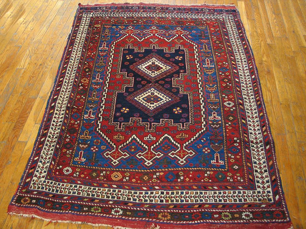 Antique Persian Afshar rug, Size: 4'2