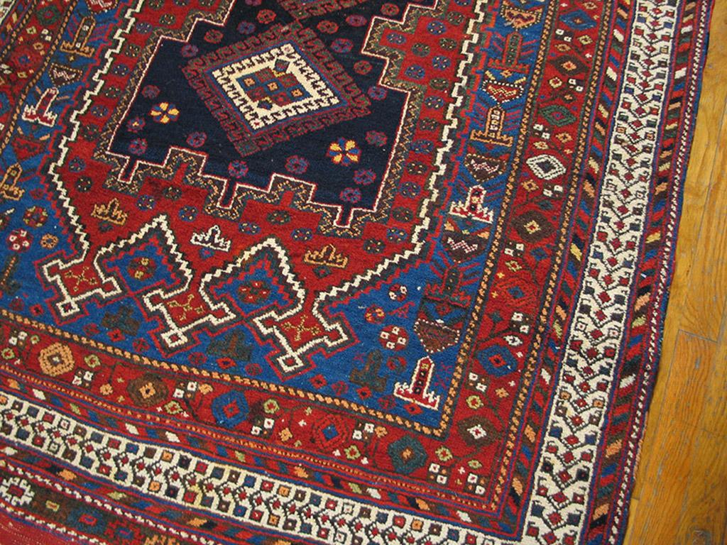 Hand-Knotted Antique Persian Afshar Rug 4' 2