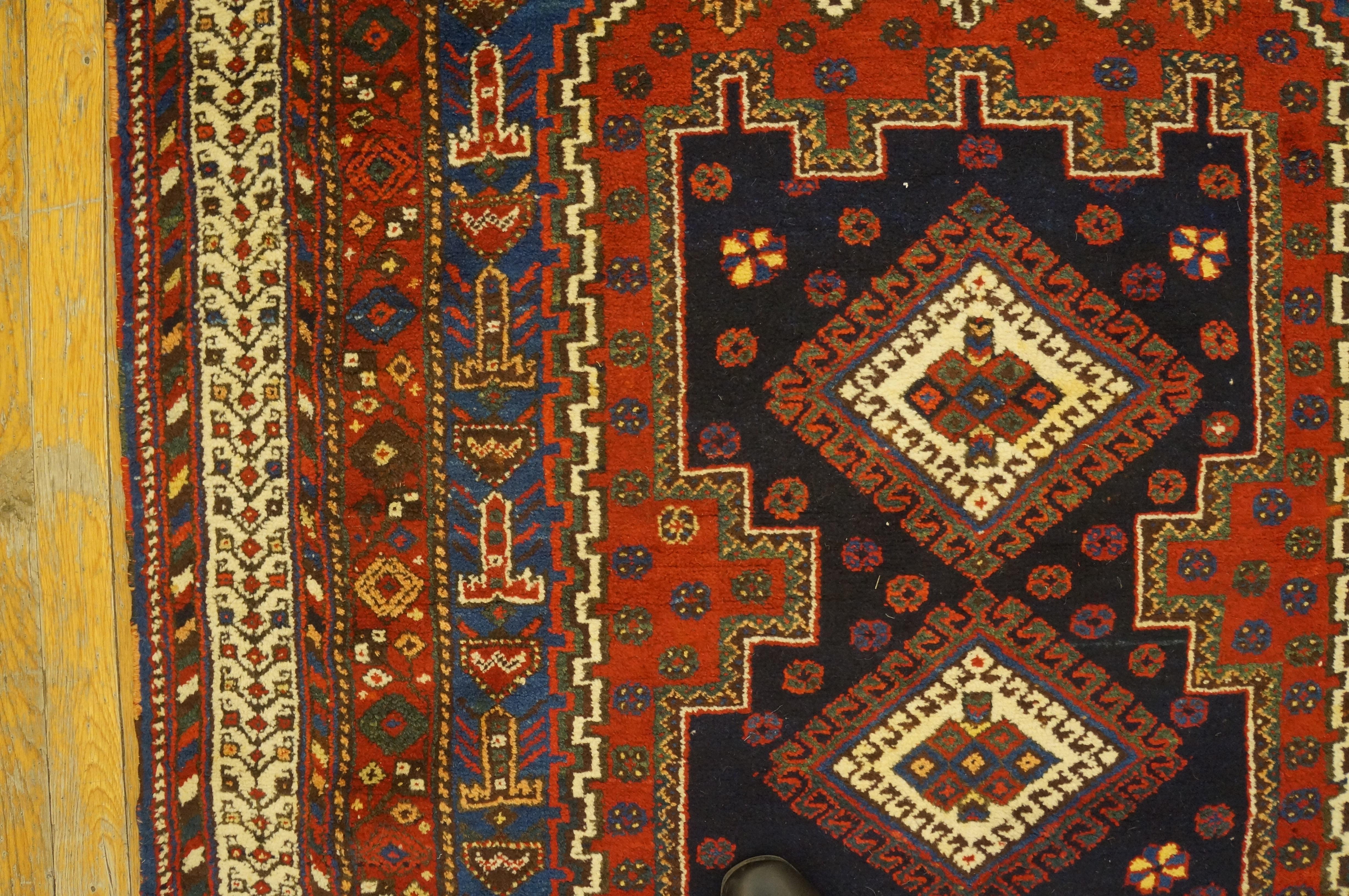 Wool Antique Persian Afshar Rug 4' 2