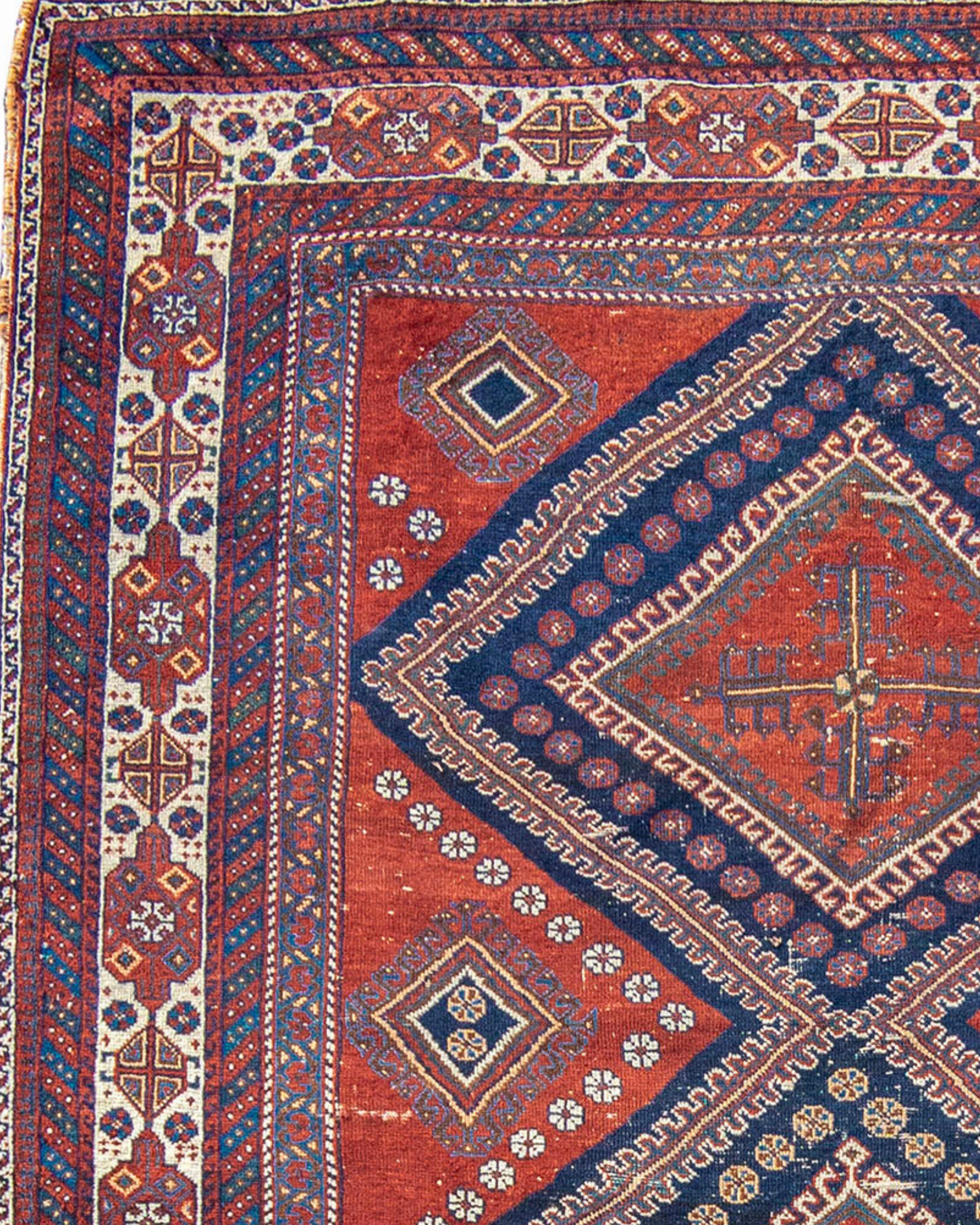 Hand-Woven Antique Persian Afshar Rug, c. 1900 For Sale