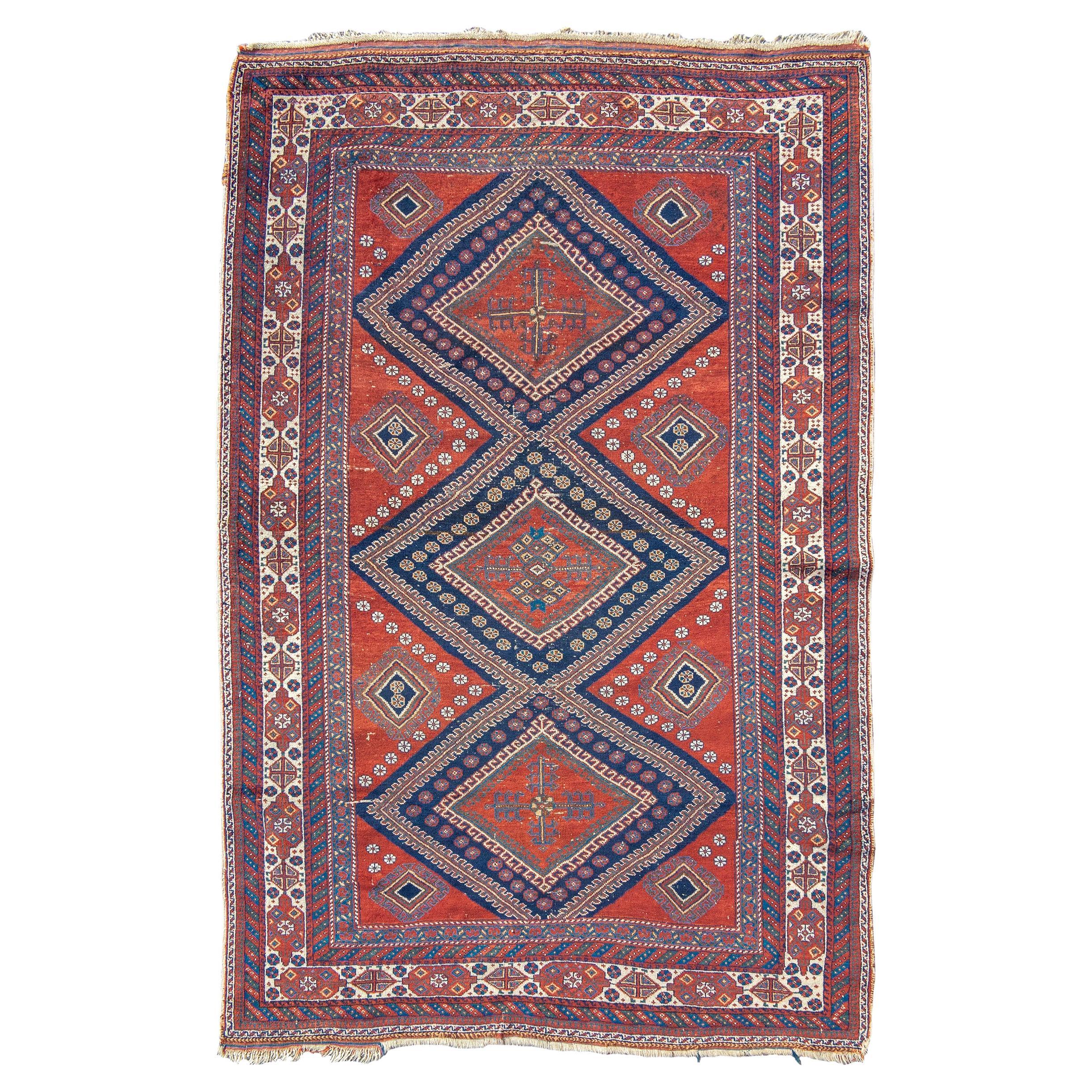 Antique Persian Afshar Rug, c. 1900 For Sale