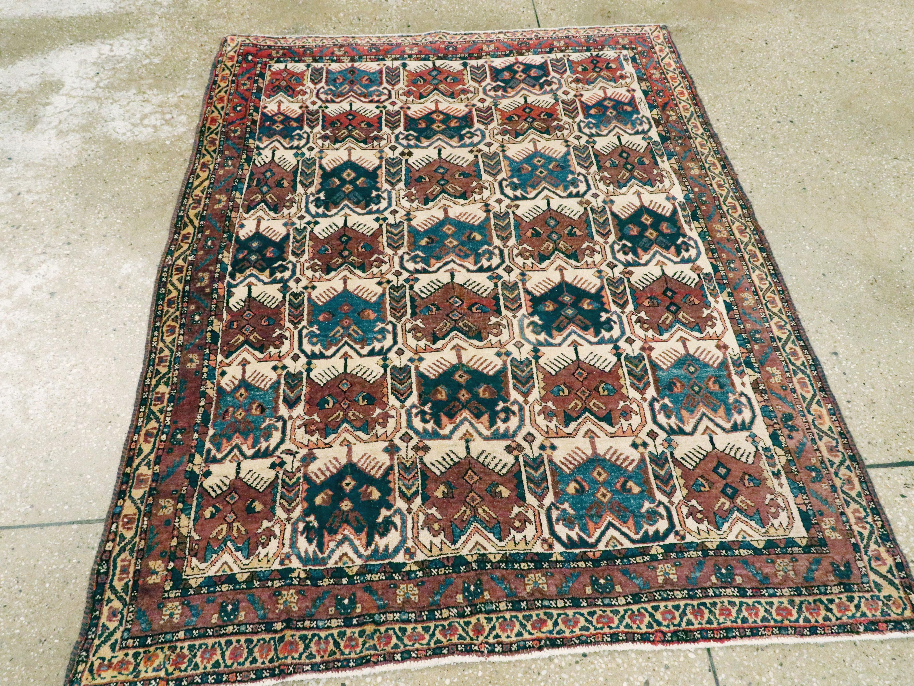 Antique Persian Afshar Rug In Good Condition For Sale In New York, NY