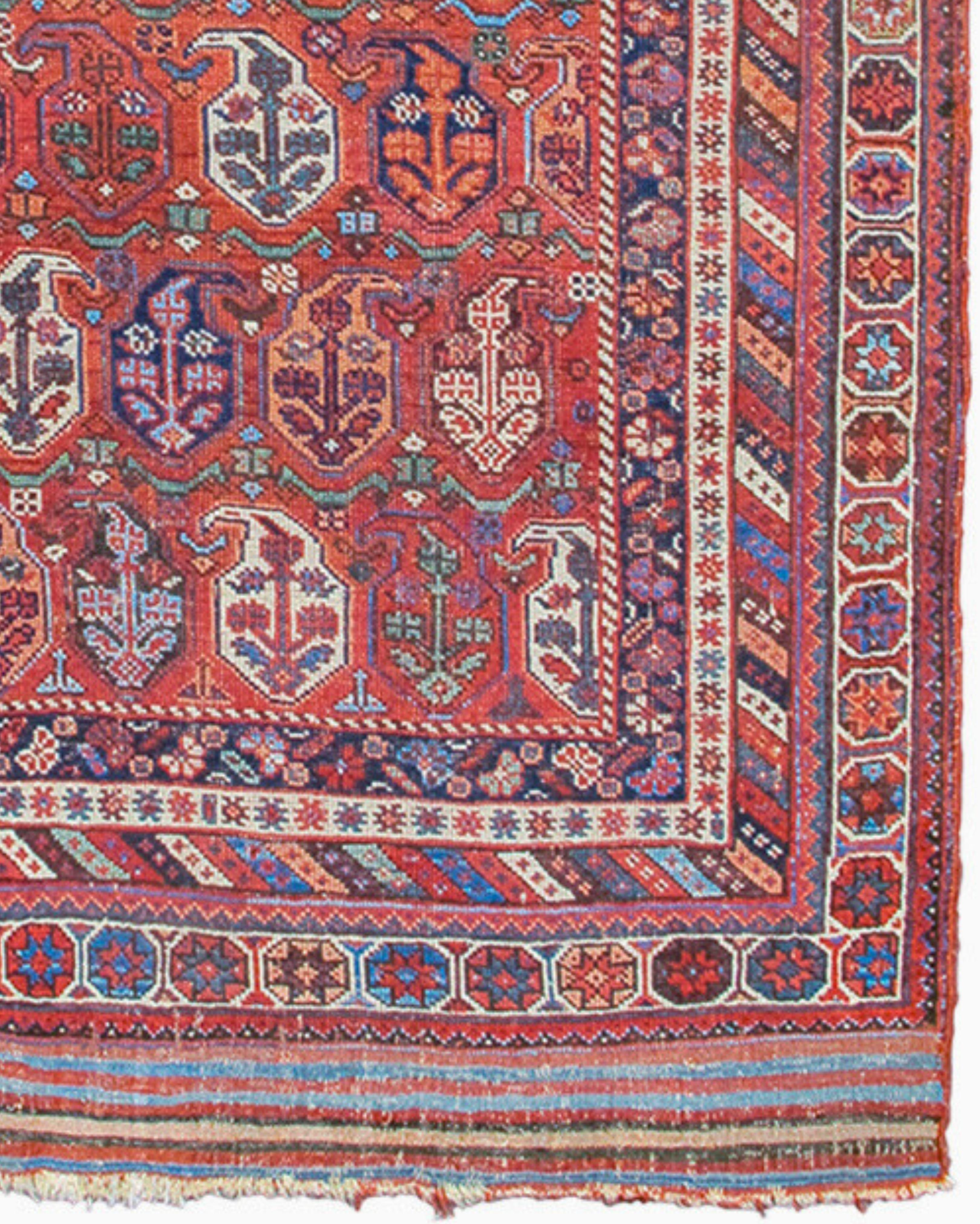 Wool Antique Persian Afshar Rug, Late 19th Century For Sale