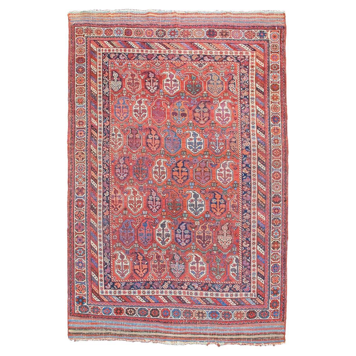 Antique Persian Afshar Rug, Late 19th Century For Sale