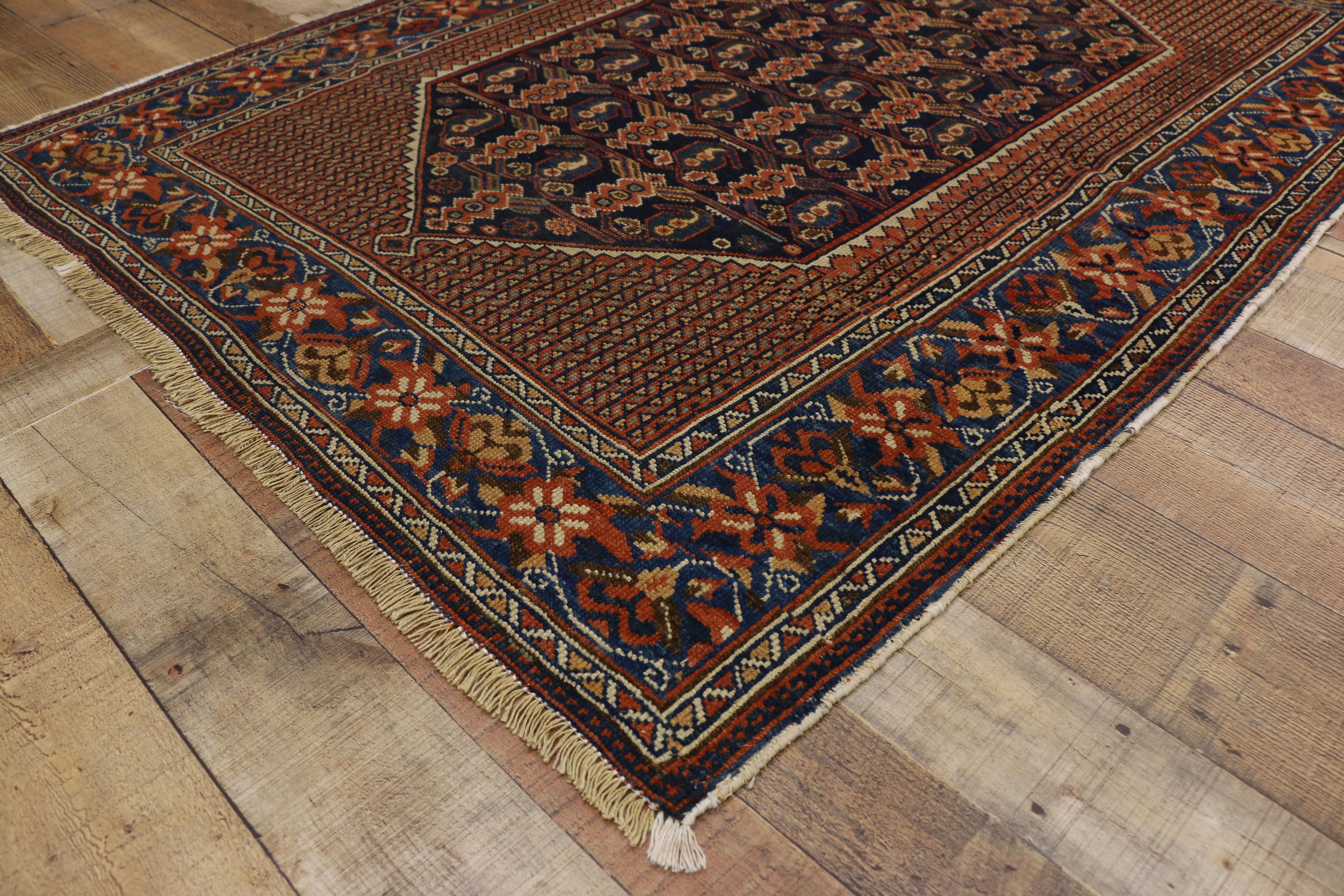 Tappeto persiano Afshar antico con design Boteh e stile moderno di metà secolo In condizioni buone in vendita a Dallas, TX