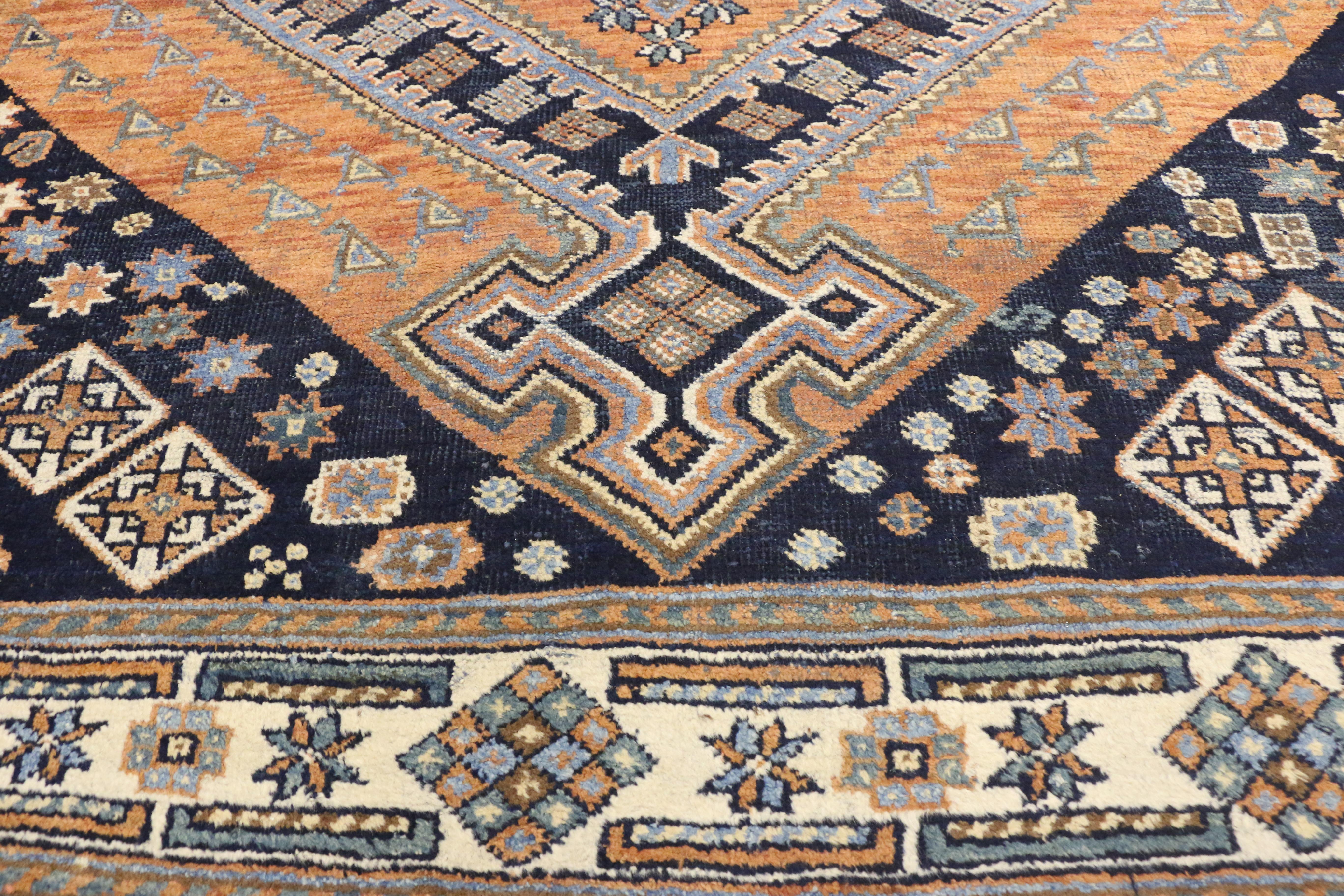 Antique Persian Afshar Rug with Modern Tribal Style In Good Condition For Sale In Dallas, TX
