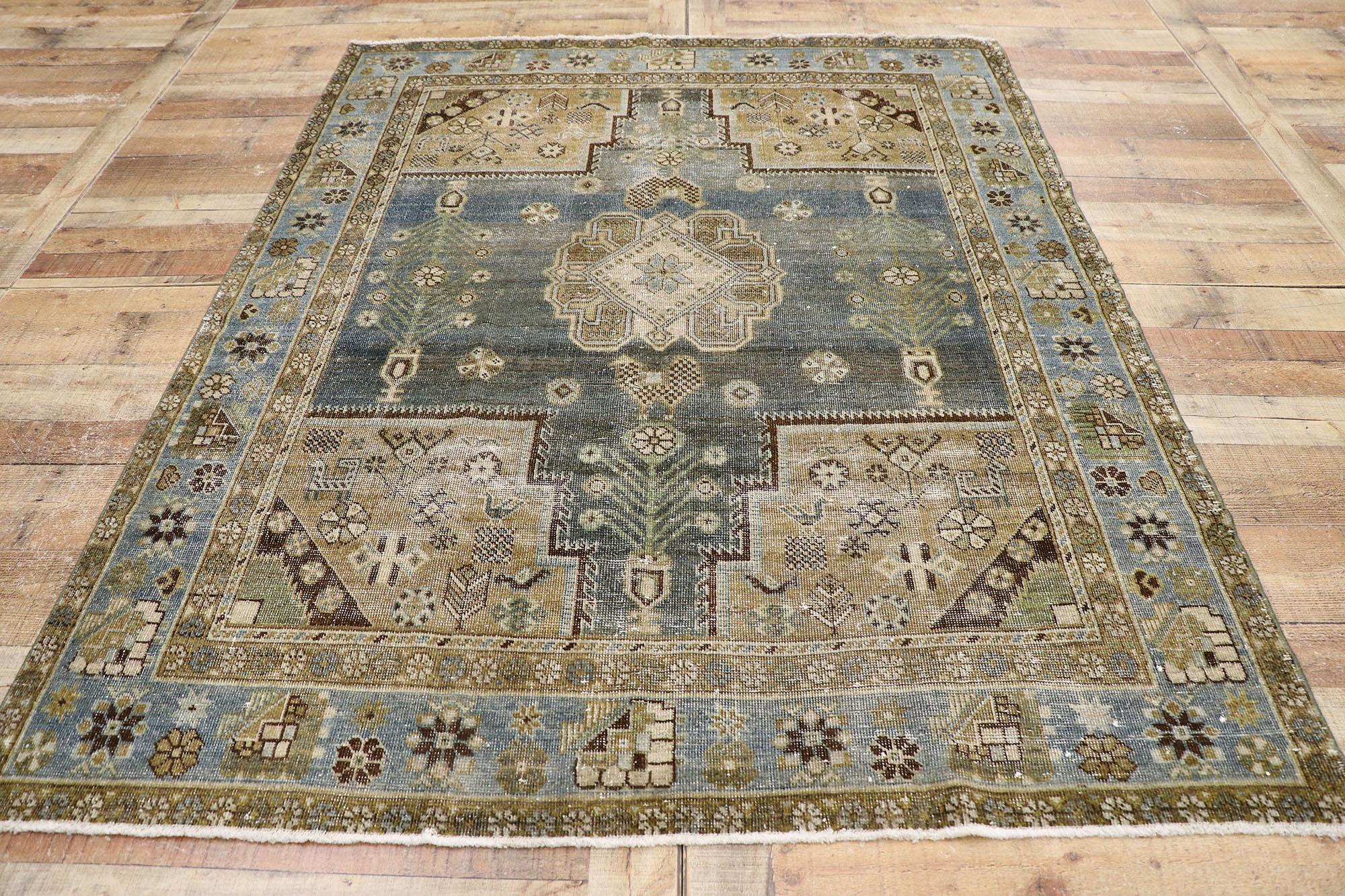 Antique Persian Afshar Rug with Modern Tribal Style For Sale 1