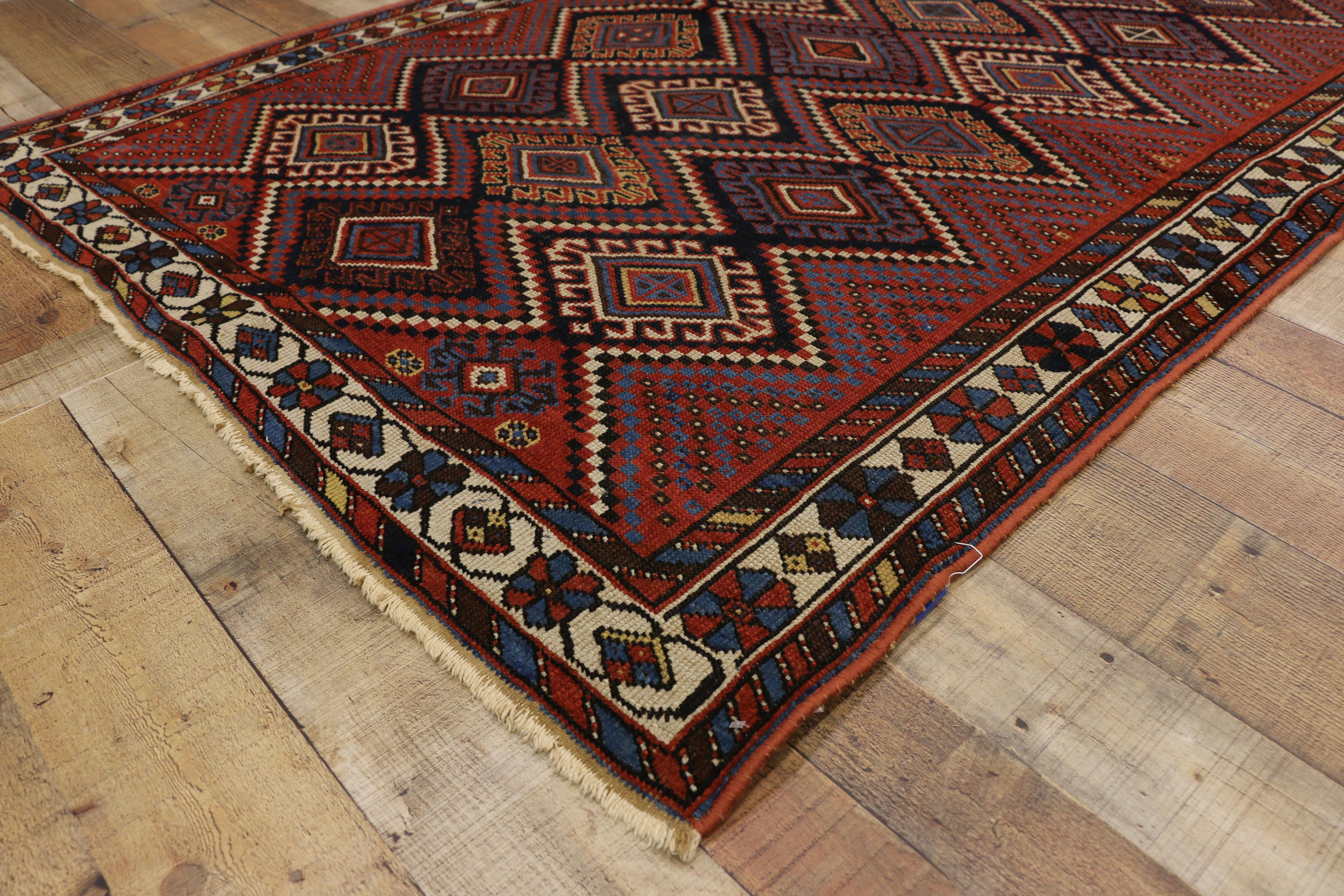 Antique Persian Afshar Rug with Modern Tribal Style 1