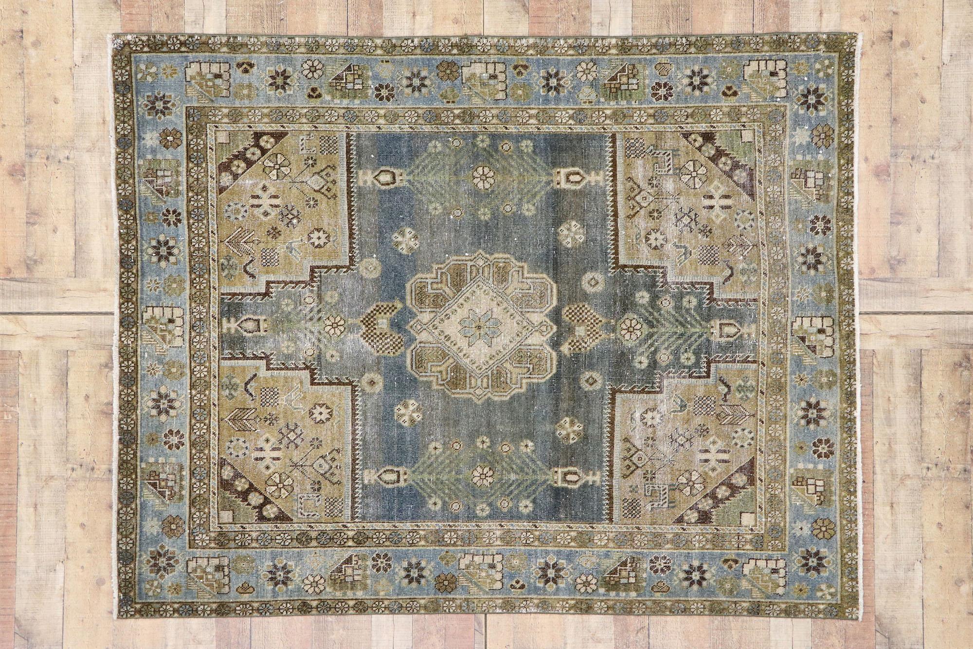 Antique Persian Afshar Rug with Modern Tribal Style For Sale 2