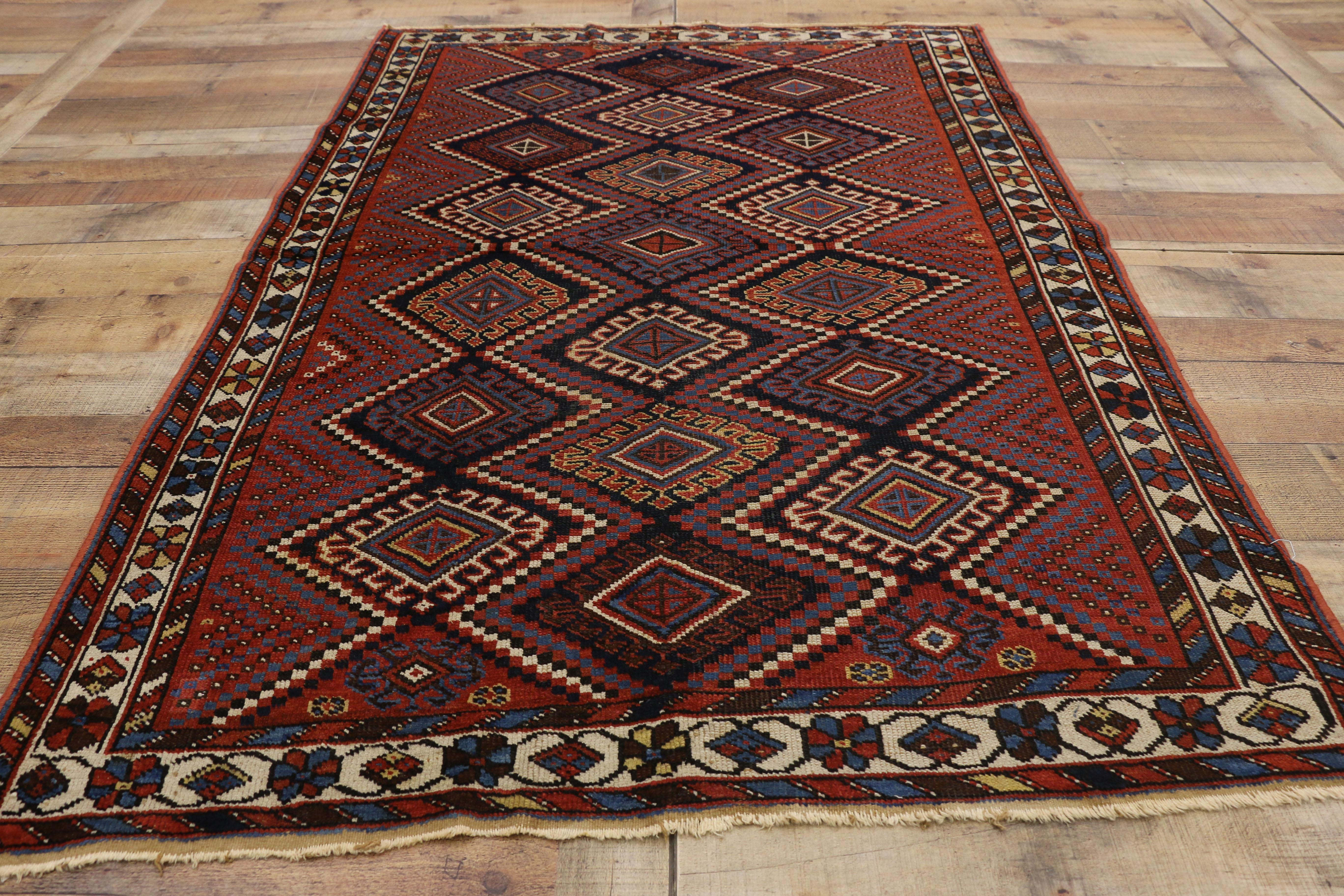 Antique Persian Afshar Rug with Modern Tribal Style 2