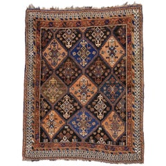 Antique Persian Afshar Rug with Nomadic Bohemian Style