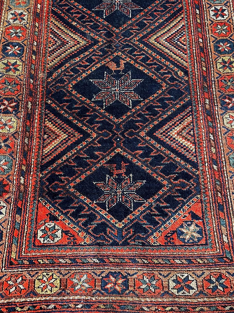 Antique Persian Afshar Tribal Rug Hand-Knotted Wool For Sale 5