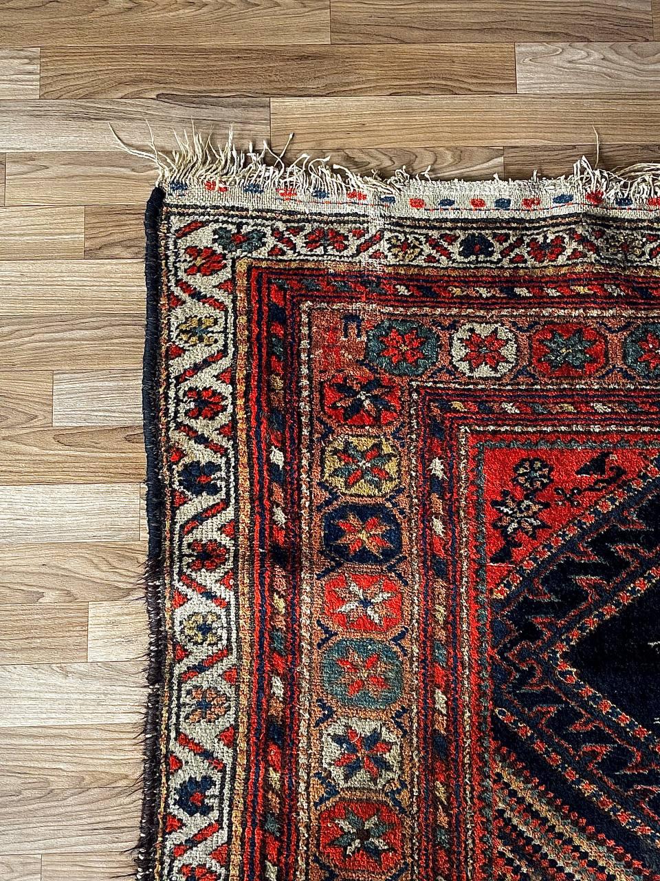 Early 20th Century Antique Persian Afshar Tribal Rug Hand-Knotted Wool For Sale