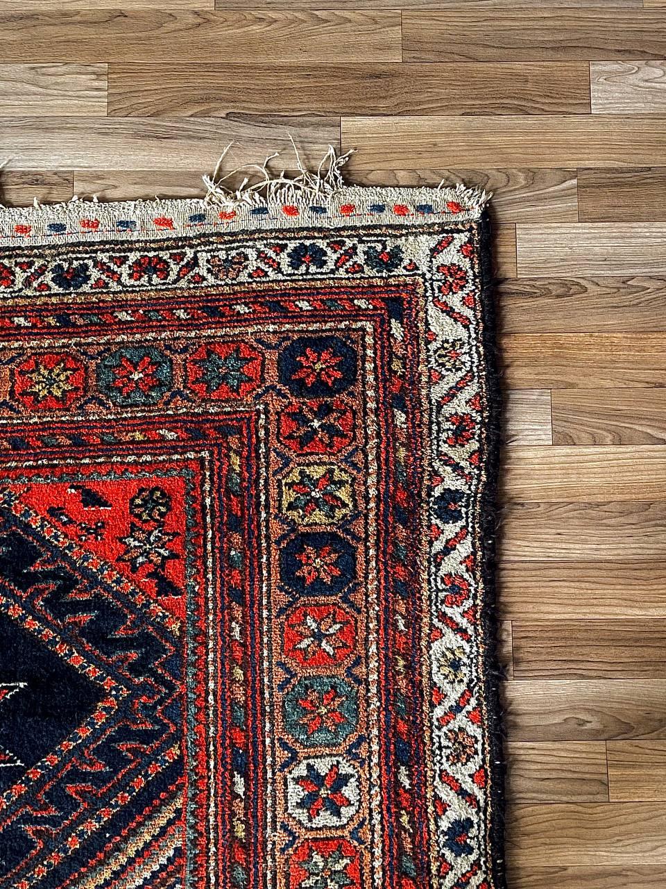Antique Persian Afshar Tribal Rug Hand-Knotted Wool For Sale 1