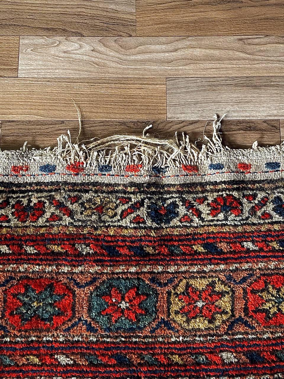 Antique Persian Afshar Tribal Rug Hand-Knotted Wool For Sale 3