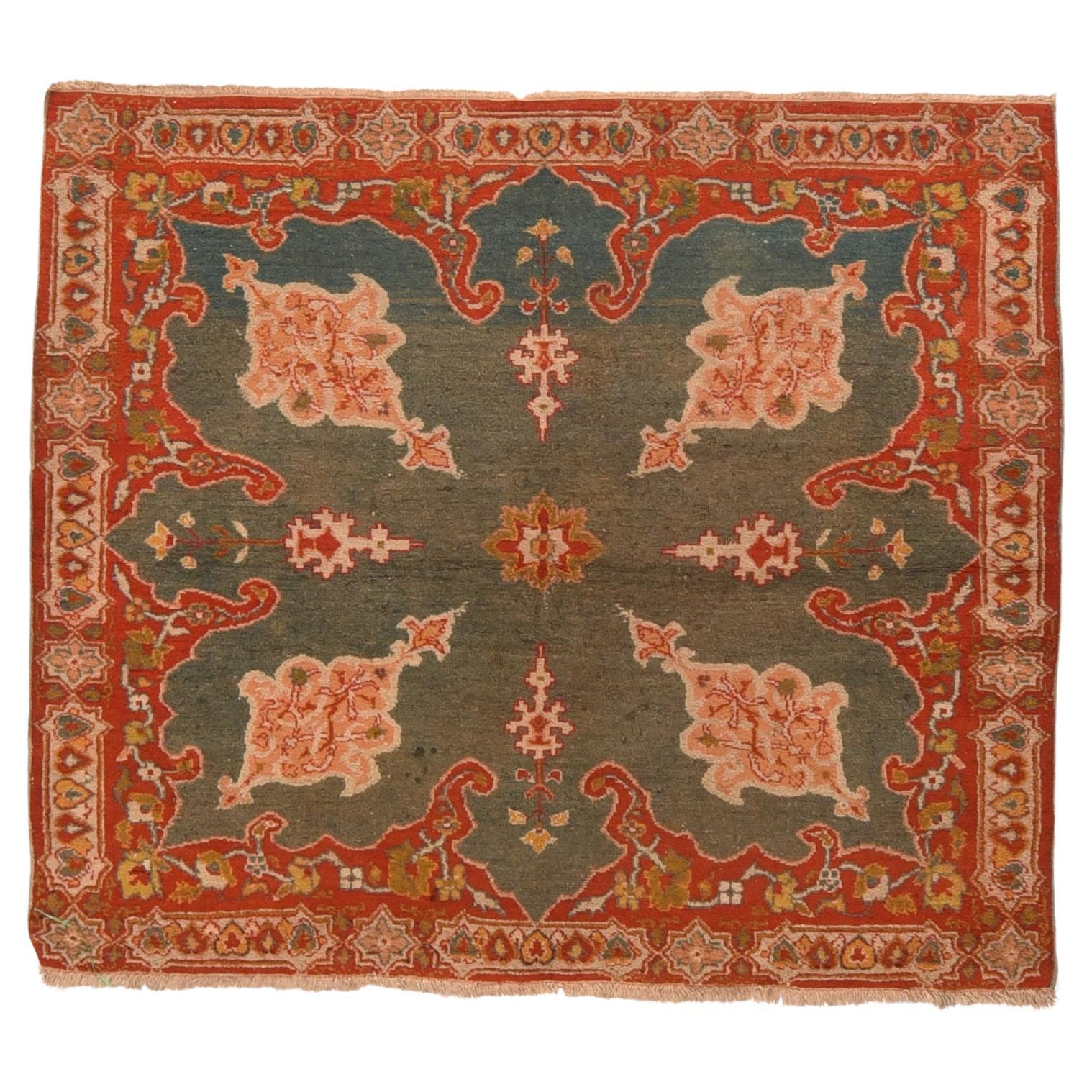 Antique Persian Agra Rug 3'8'' x 4'4'' For Sale