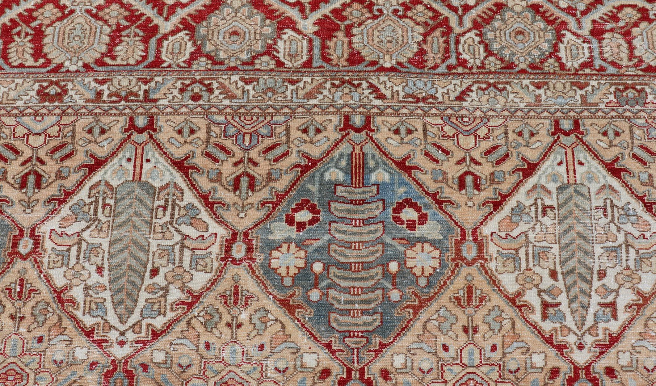 Antique Persian All-Over Garden Design  Bakhtiari Rug in Multi Colors  For Sale 5