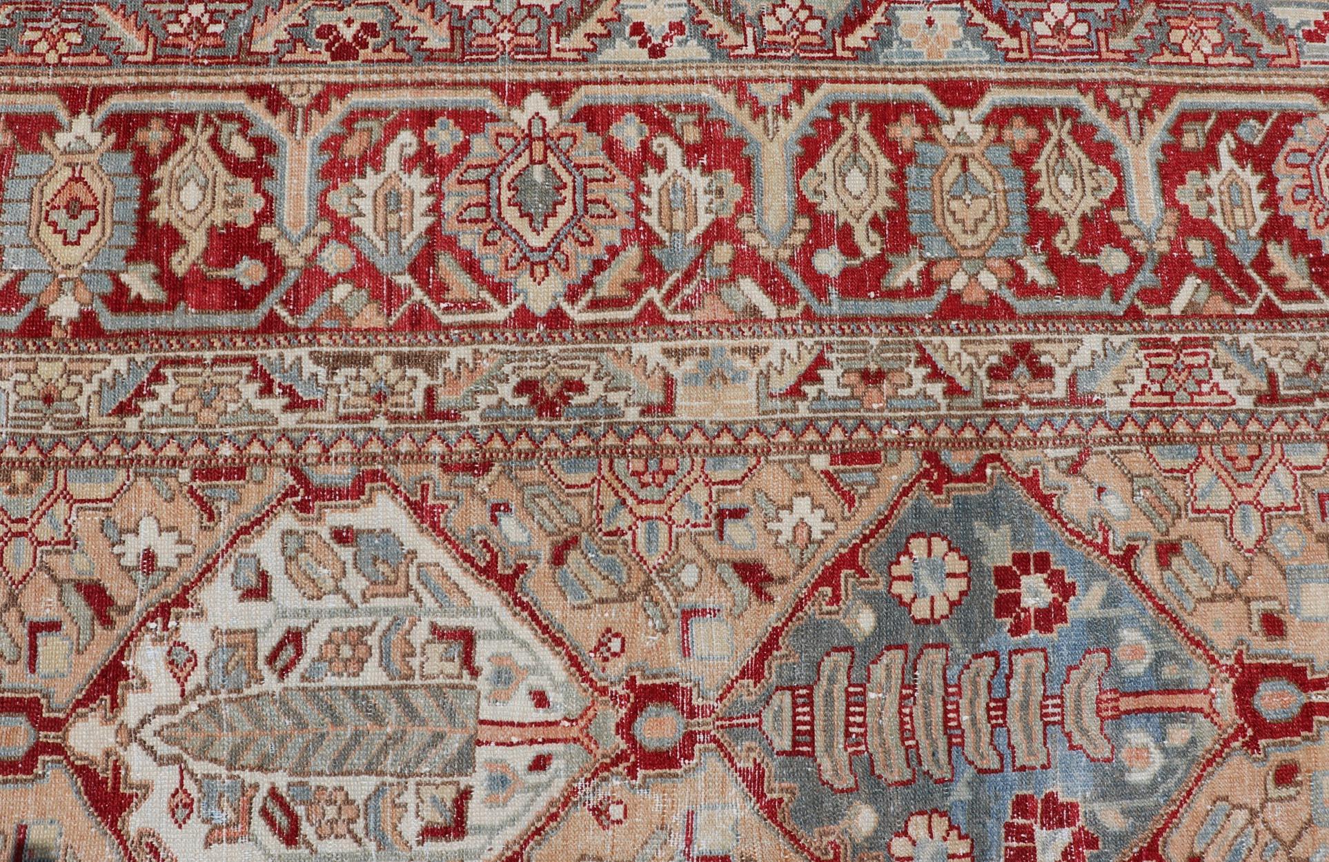 Antique Persian All-Over Garden Design  Bakhtiari Rug in Multi Colors  For Sale 6