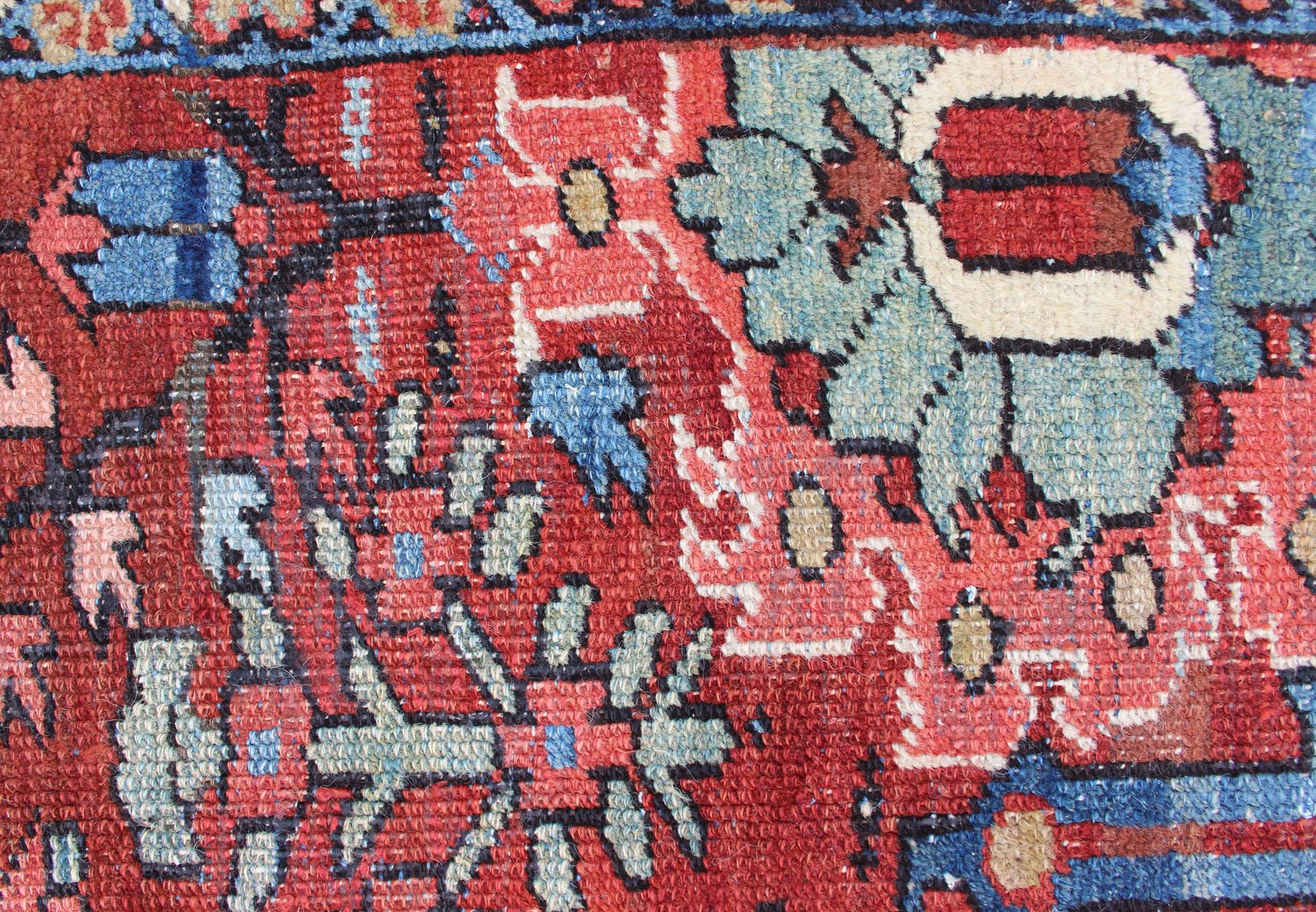 Antiker persischer All-Over-Serapi-Heriz-Teppich mit geometrischem All-Over-Design im Angebot 4