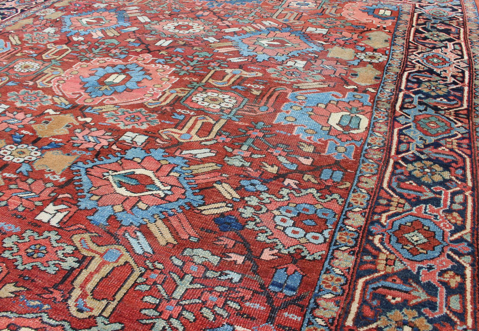 Antiker persischer All-Over-Serapi-Heriz-Teppich mit geometrischem All-Over-Design im Angebot 5