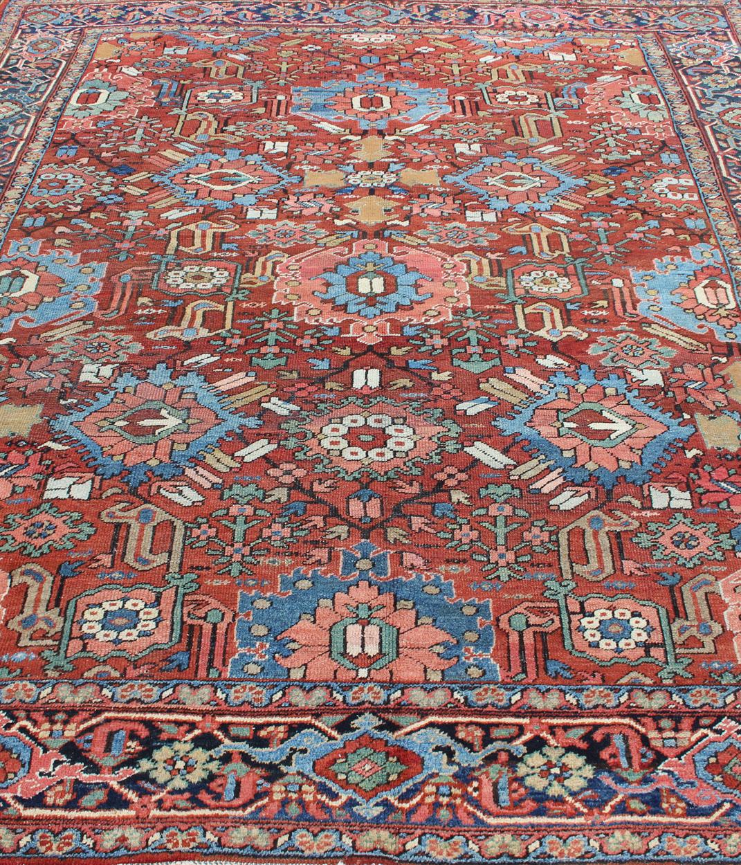 Antiker persischer All-Over-Serapi-Heriz-Teppich mit geometrischem All-Over-Design im Angebot 10