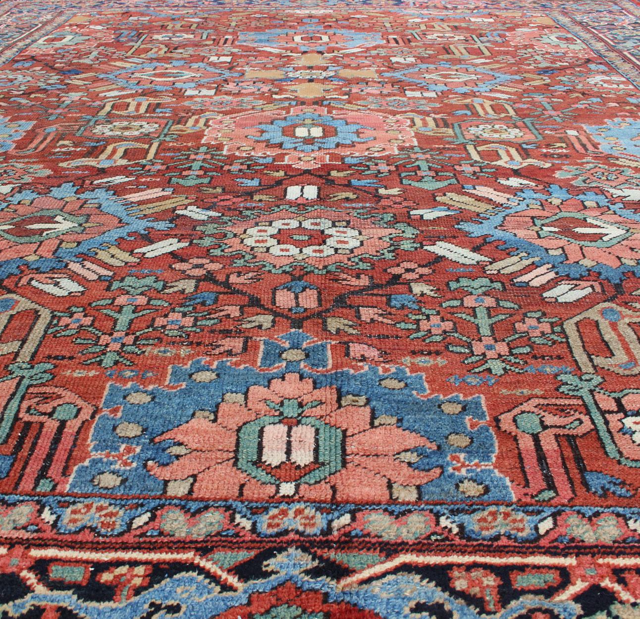 Antiker persischer All-Over-Serapi-Heriz-Teppich mit geometrischem All-Over-Design im Angebot 11