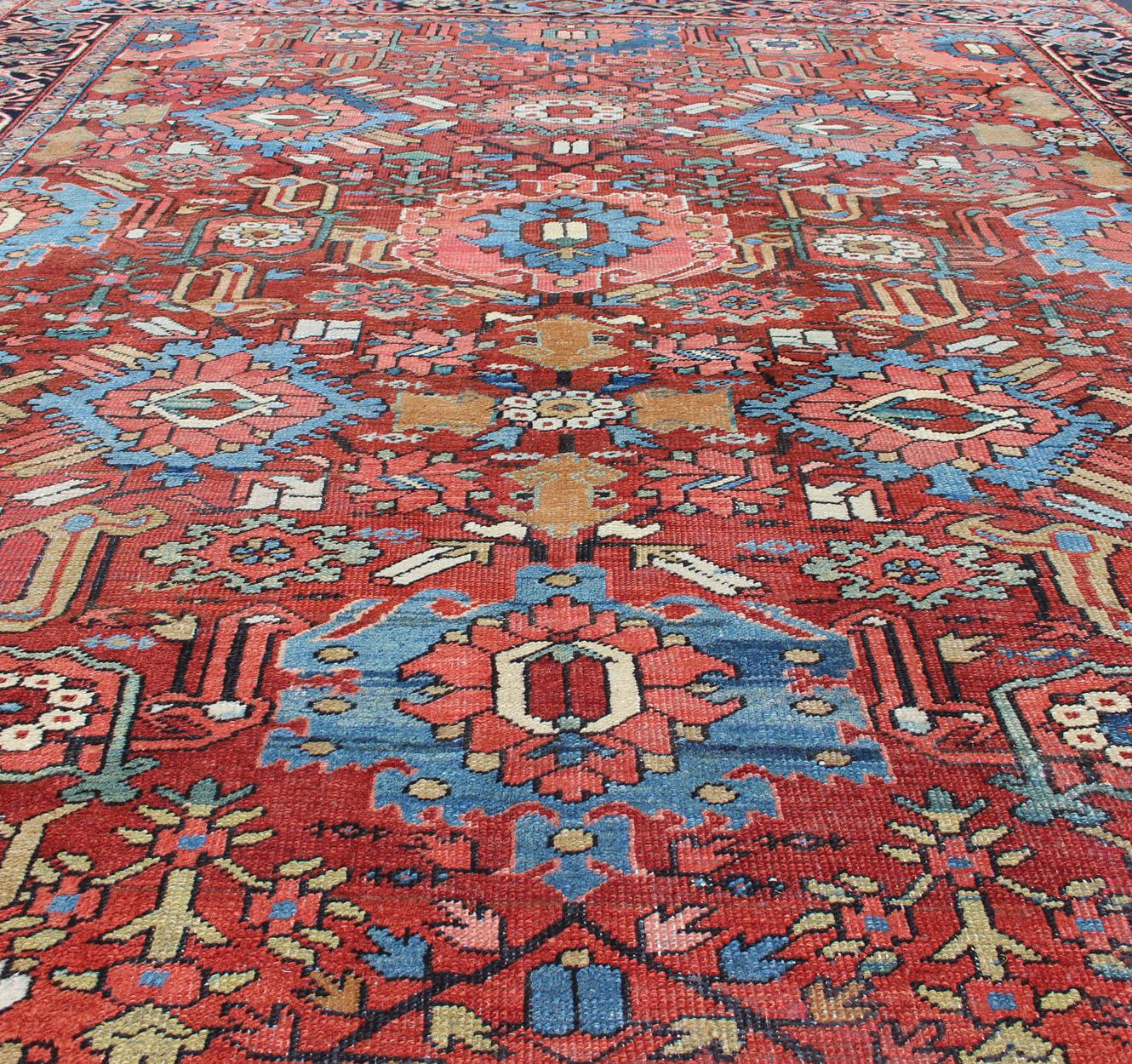 Antique Persian All-Over Serapi-Heriz Rug with All-Over Geometric Design For Sale 2
